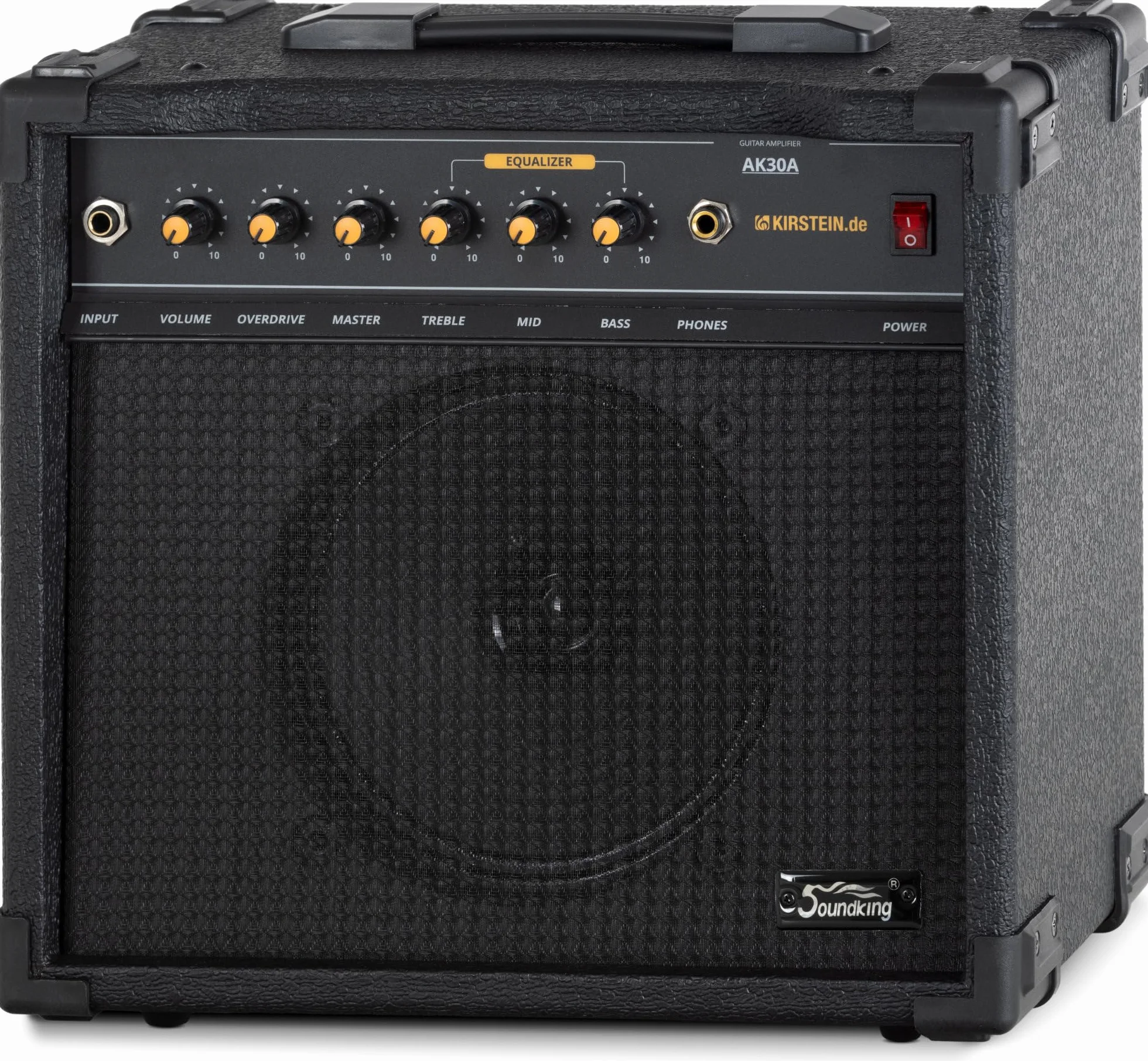 Soundking AK30 Gitarrenverstärker 75 Watt - 3-Band Equalizer - 8" Speaker - Kopfhörerausgang & Pedalanschluss - Idealer Combo Amp für Einsteiger mit Extra robusten Schutzecken