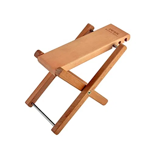 NUZAMAS Verstellbarer Gitarren-Fußhocker aus Massivholz, faltbar, Höhe und Winkel verstellbar, strapazierfähig, Musik-Fußhocker, 27 cm x 13 cm