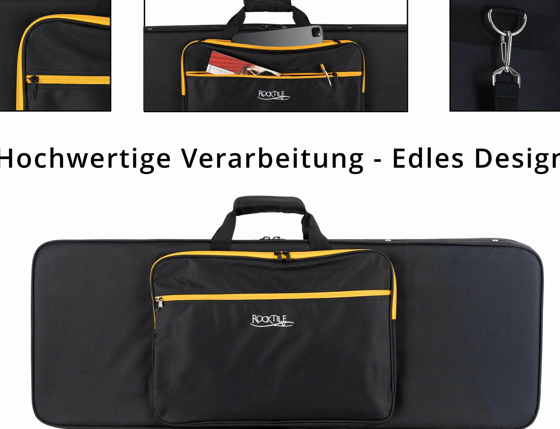 ROCKTILE EGSCR-1122BK E-Gitarre Softcase - Handlicher Leichtkoffer für alle gängigen E-Gitarren