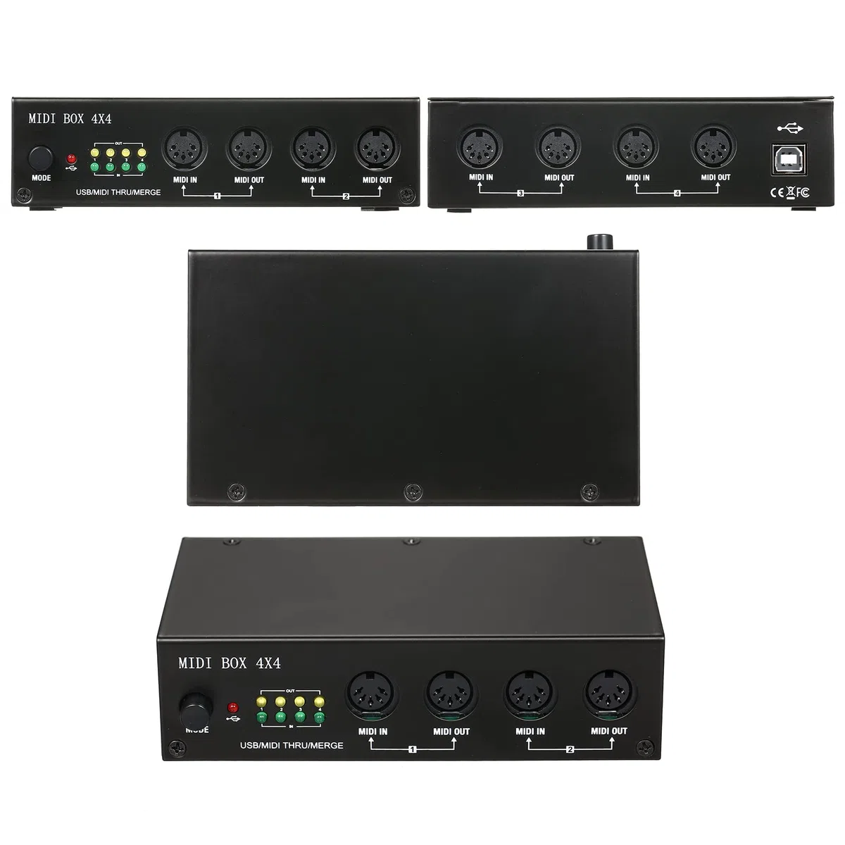Btuty UM4X4 USB MIDI 4i/4o 64-Kanäle MIDI-Box 4X4