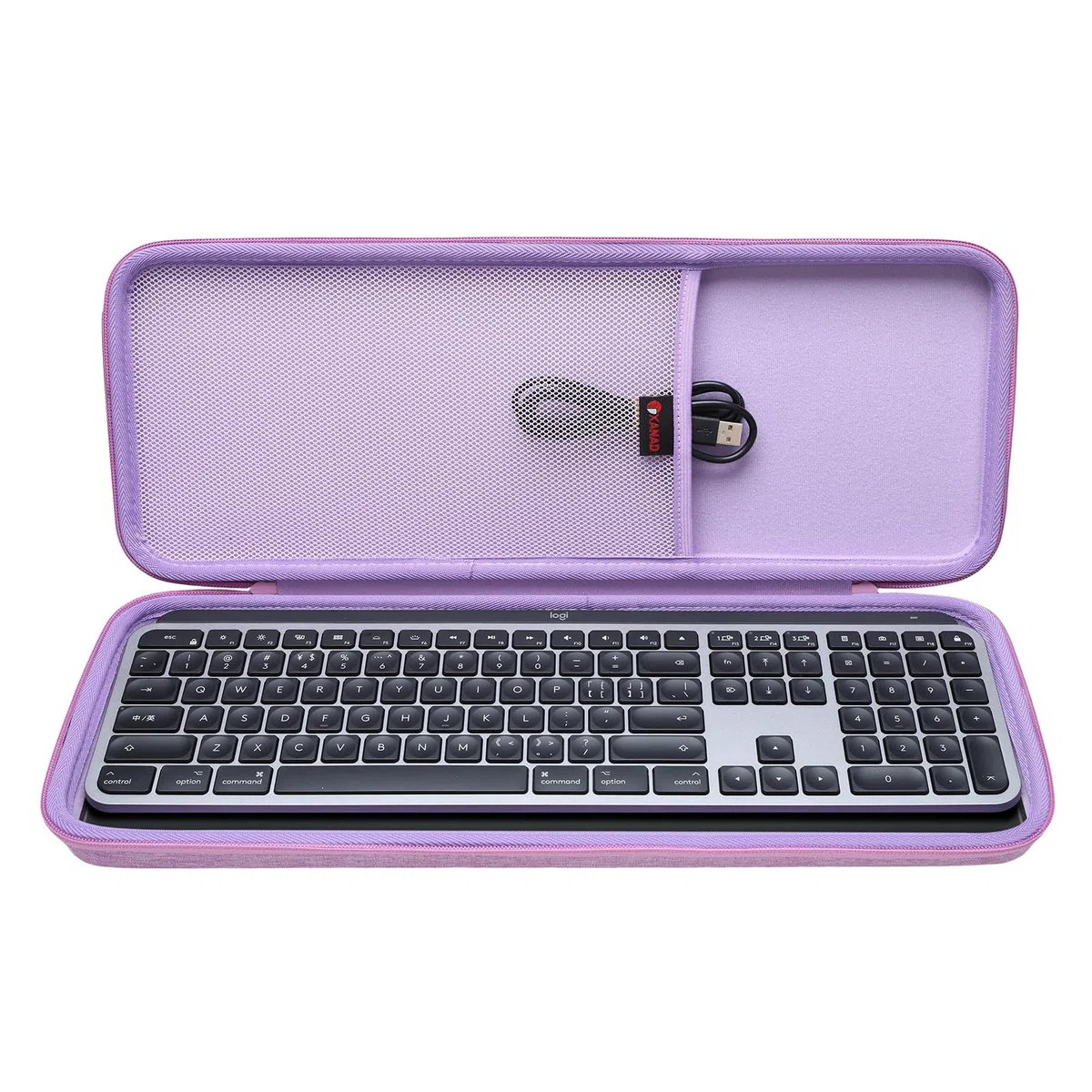 XANAD Tastatur Tasche für Logitech MX Keys/Pebble Keys 2 K380s Kabellose Tastatur Reiseschutzhülle für Büro, Konferenz, Café, Schule Keyboard Computer Tastatur Case (lila)