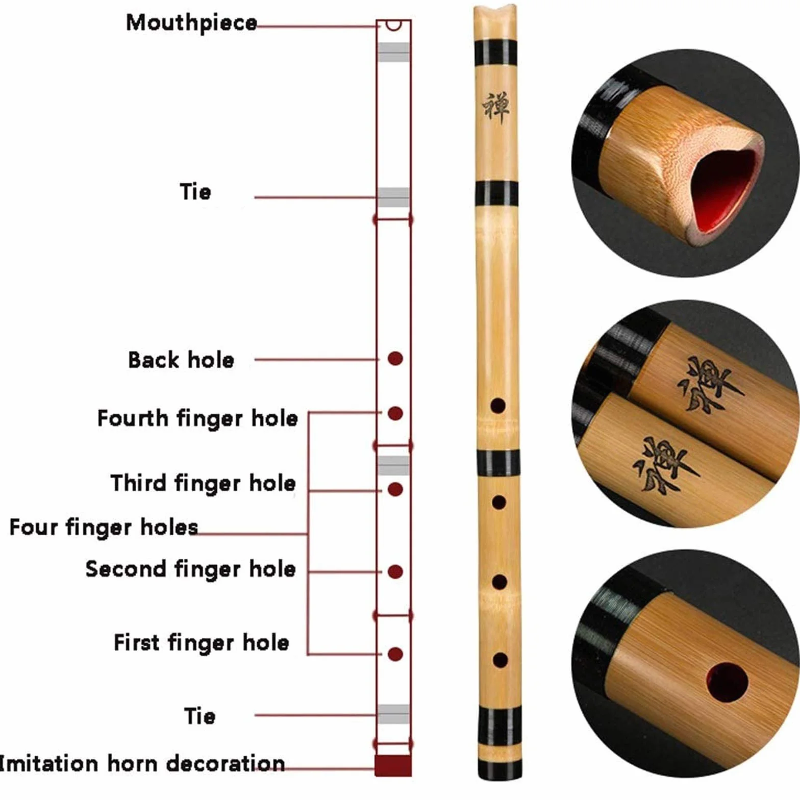 Anfänger Loch Flöte, japanischen Shakuhachi Tang Professional Spielen Acht-Loch G Key F Key alte Art männliche und weibliche Musikinstrumente (Size : G)