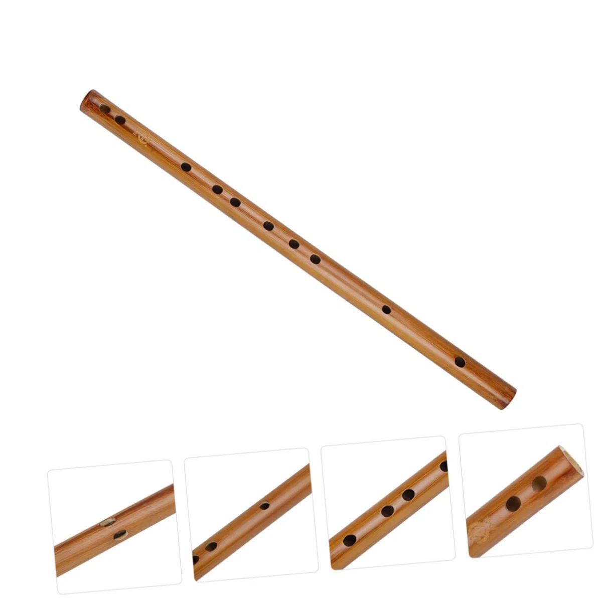 INOOMP Vertikale Kleine Holzflöte aus Braunem Holz mit Spiegelpolitur und Kleinem Volumen Inkl Weichem Lint Aufbewahrungsbeutel für Musikinstrumente im Freien