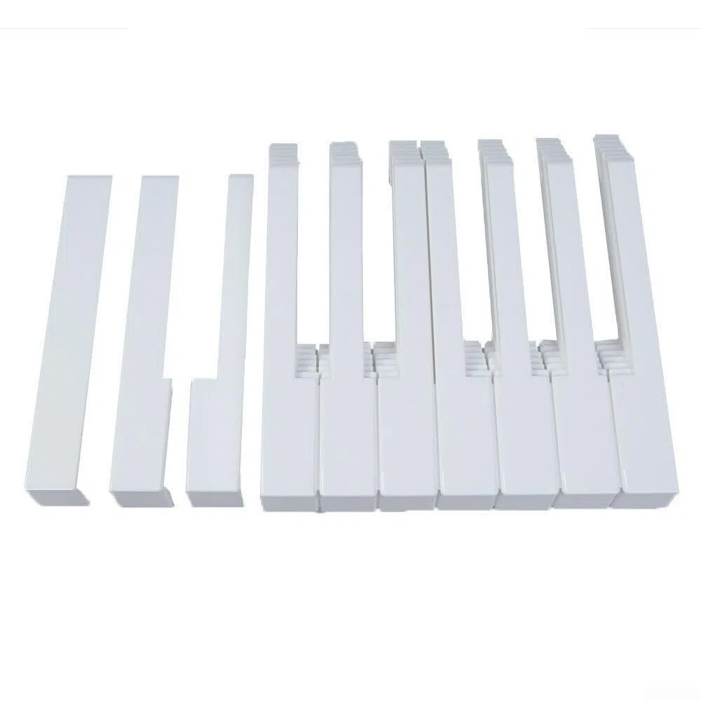 Weiß-schwarze Klaviertasten, Klaviertasten-Set, Ersatz-Tuning-Reparatur-Komplett-Set mit Vorderseite für universellen Klavier-Ersatz zum Selbermachen (52 weiße Tasten), 1178924852