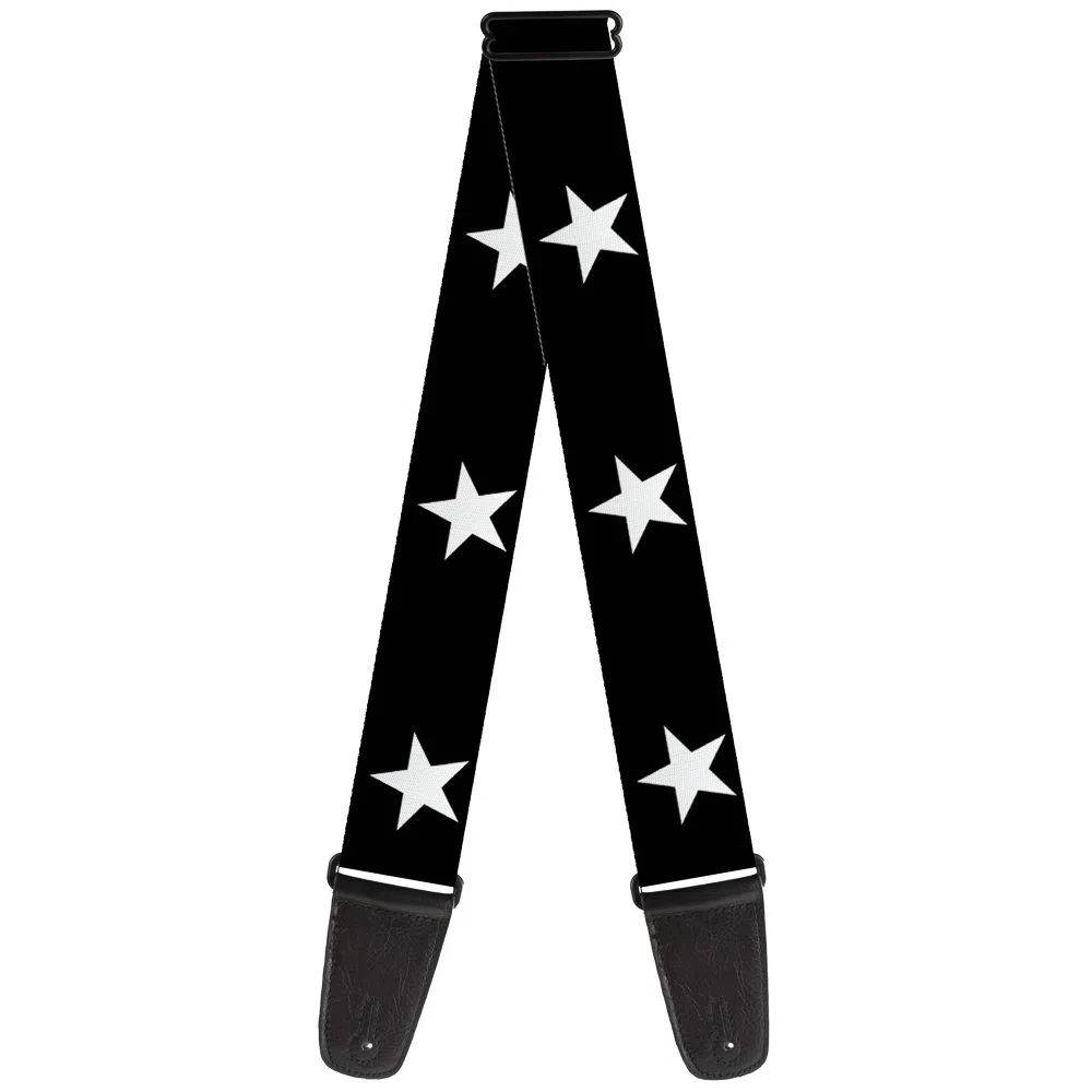 Buckle-Down Gitarrengurt Star schwarz weiß 2" breit