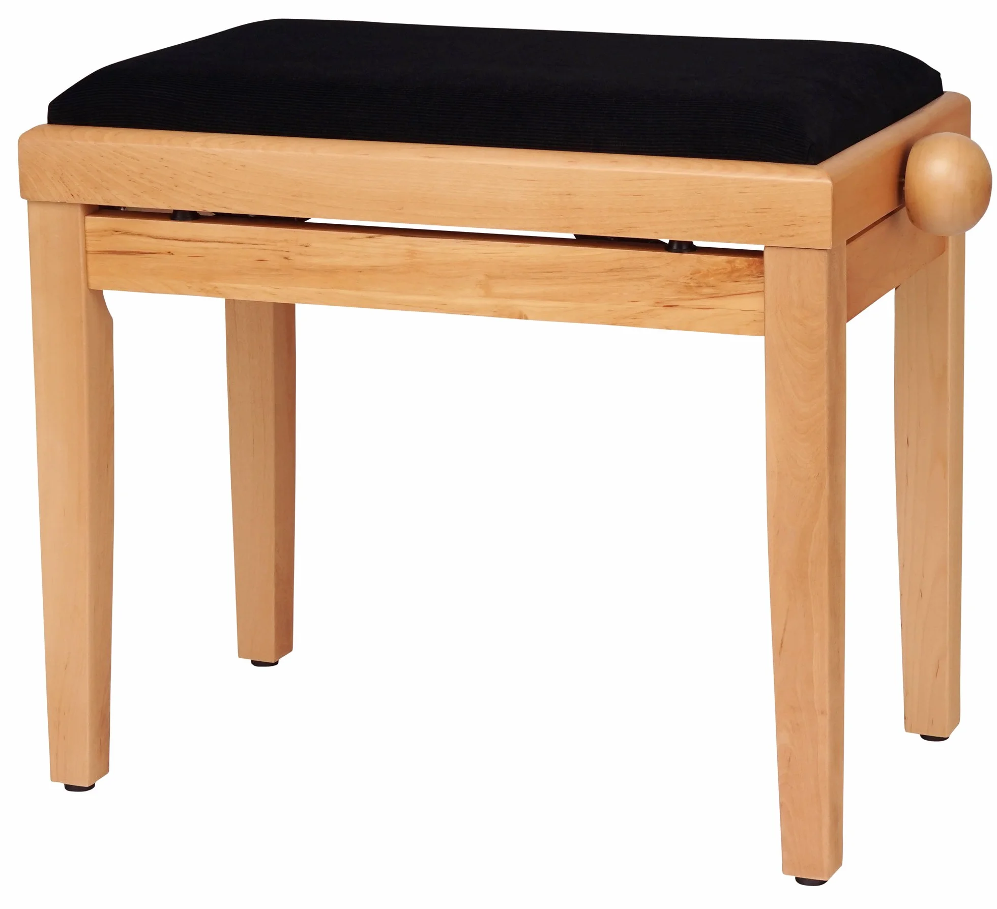 Classic Cantabile Pianobank Kirsche-matt (Höhenverstellbar von 47-56cm, Spindelmechanik, Sitzfläche 55 x 32cm, schwarzer Velourbezug, stabil)