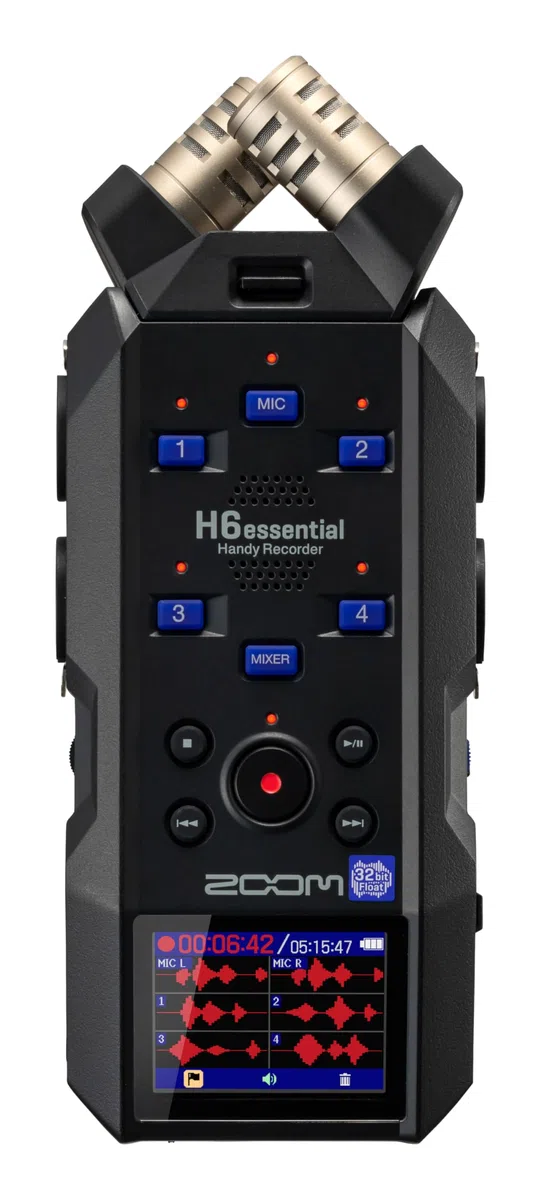 ZOOM H6essential Handy Recorder – Tragbarer 32-Bit-Float Audiorecorder mit 6-Spur-Aufnahme – Ideal für Podcasts, Musikaufnahmen, Filmton – Schwarz