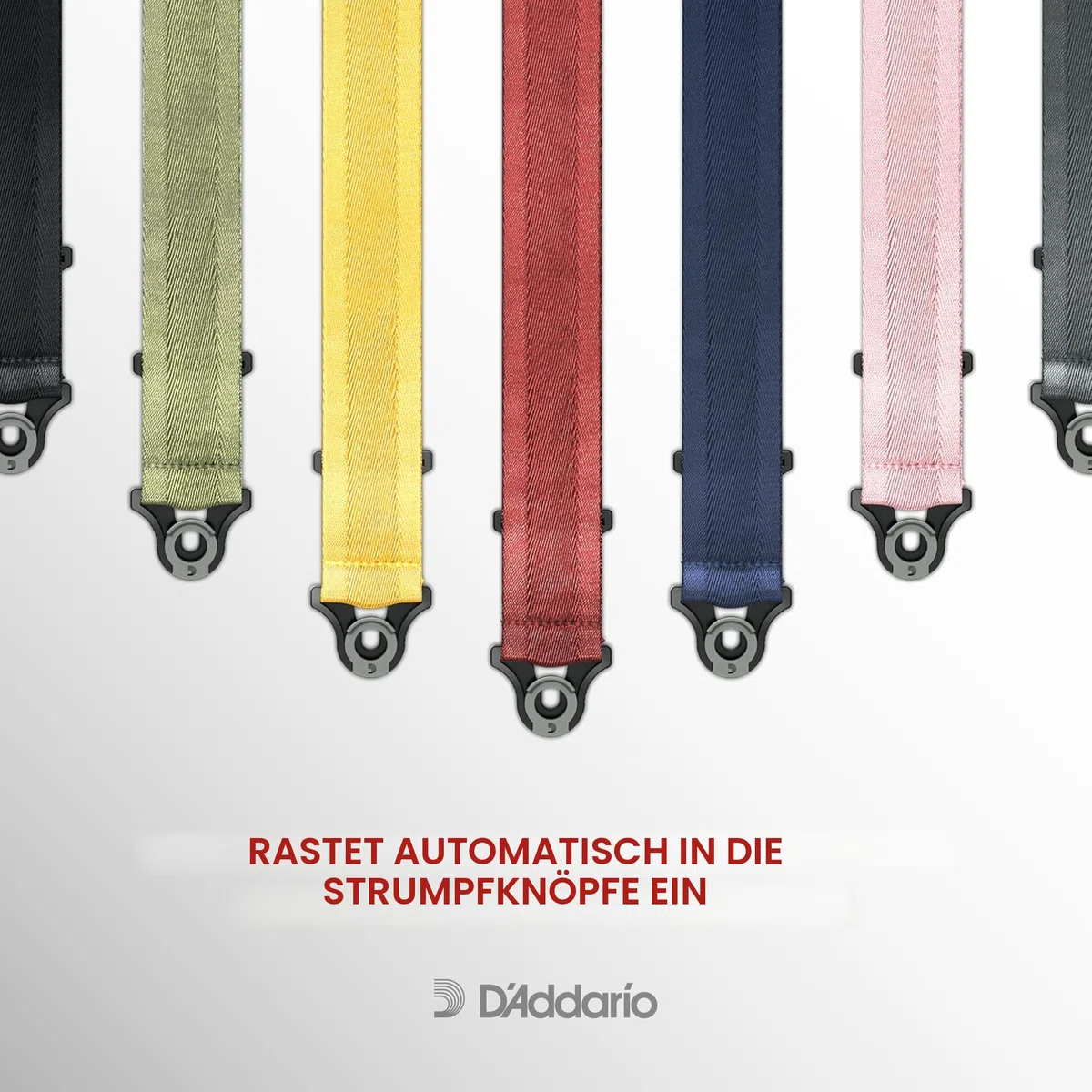 D'Addario Auto Lock Polypro Gitarrengurt, Schwarz