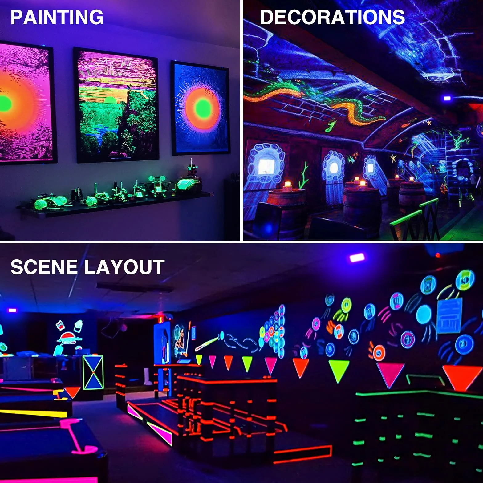 Onforu 2 er 30W LED Schwarzlicht Strahler, UV Fluter mit Stecker, IP66 Wasserdicht Schwarzlichtlampe, Fluoreszenz Blacklight mit Schalter, UV Scheinwerfer Partylicht für Bar, Neonfarben, Party Deko