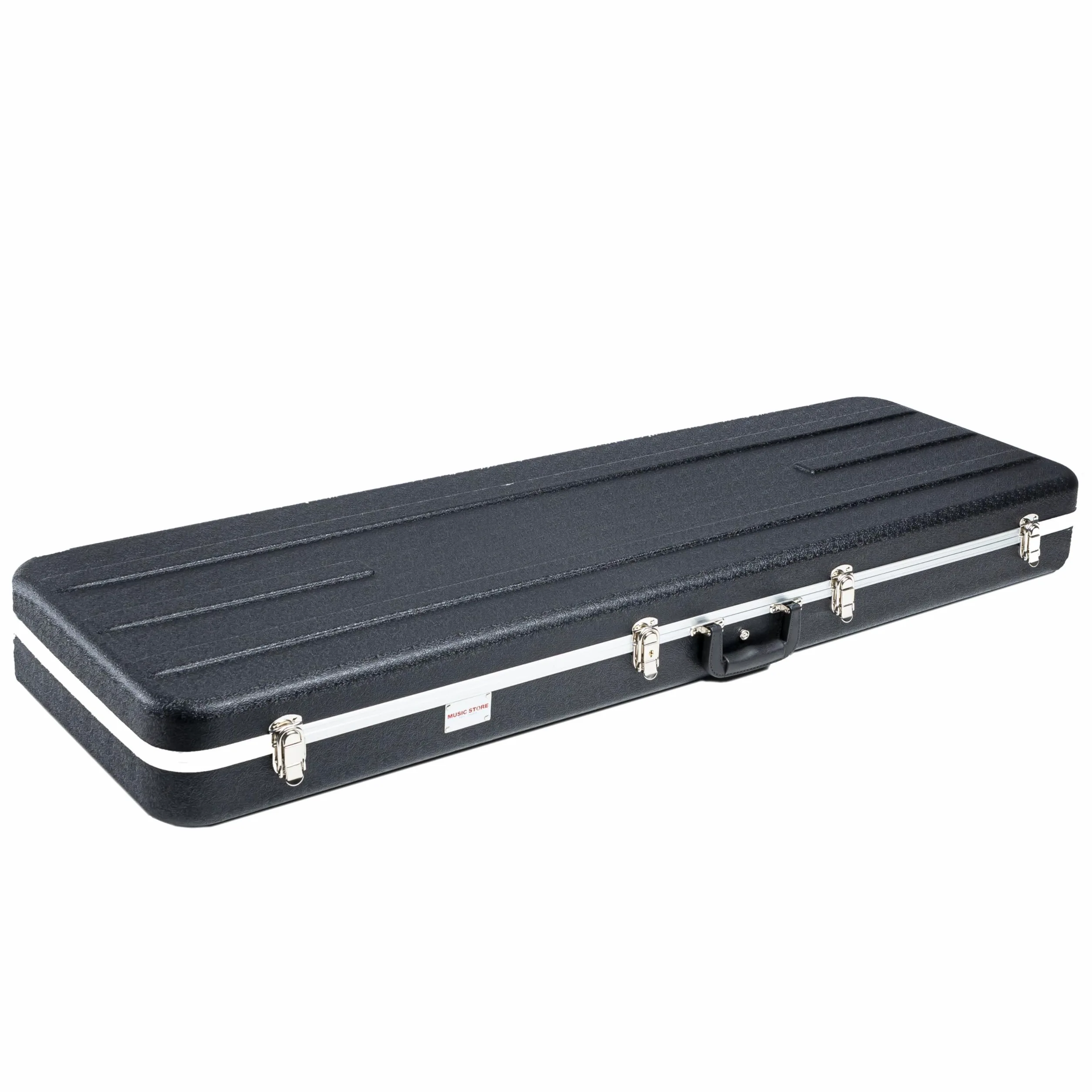 Fame Deluxe Electric Bass ABS Case, Robuster E-Bass Koffer, Plüsch-Polsterung, mit Zubehörfächern