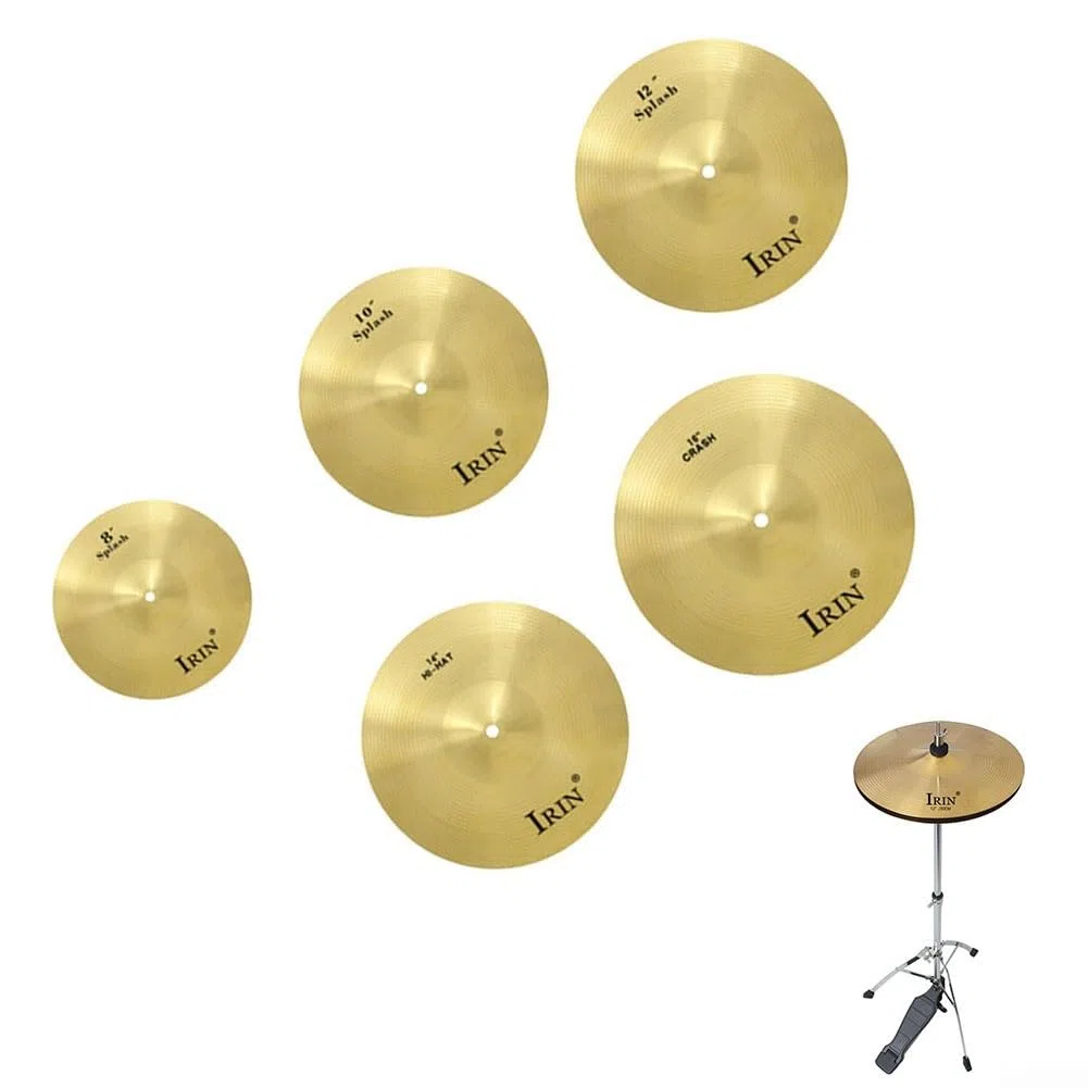 SPORTARC Brass Cymbals Percussion Splash Crash Hi-Hat Becken Frame Drum Becken für Anfänger Profispieler 12", 1401009410
