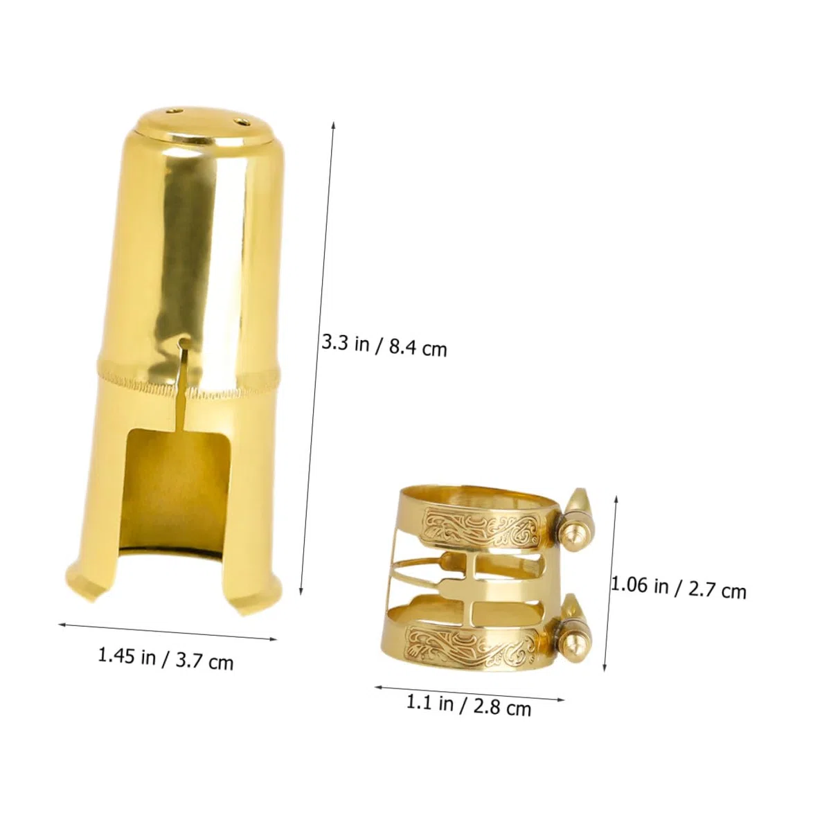 Baluue Alto Saxophon Ligaturkappe aus Messing Hochreaktiv und Robust Ersatzmundstück Zubehör für Tenor Saxophon mit Dekorativer Klemme