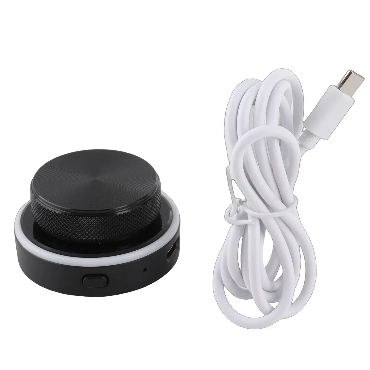 Greensen Drahtloser Knopfcontroller, Anpassbarer Mediensteuerungsknopf 5.0 2.4G USB C Kabelgebunden mit RGB-Beleuchtung für OS X HarmonyOS IOS