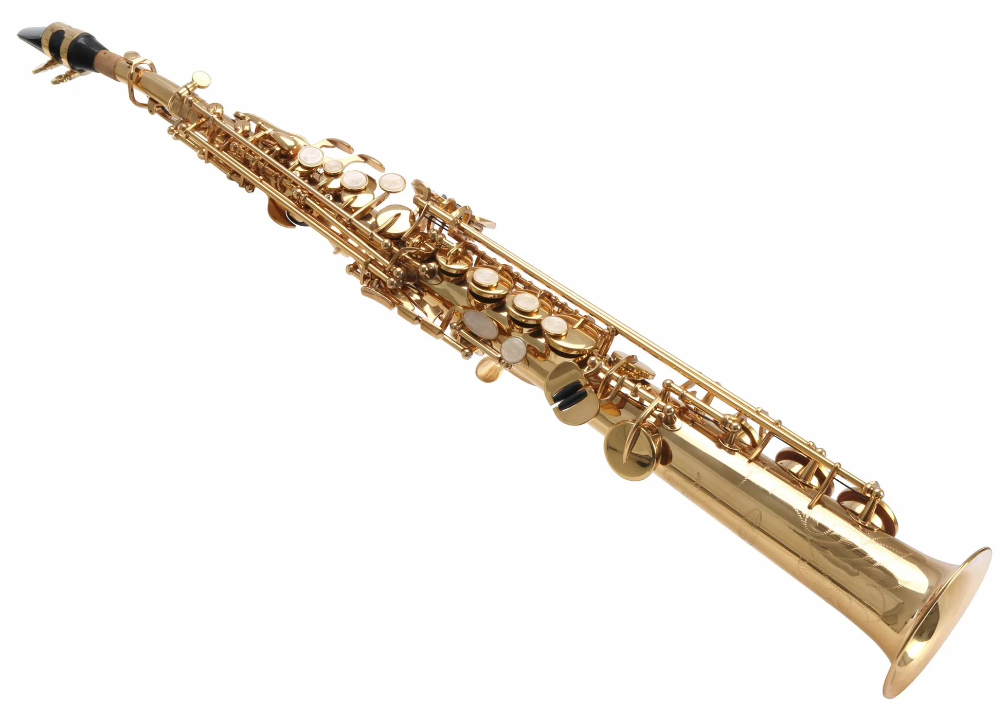 Classic Cantabile Winds SS-450 Bb Sopransaxophon (Messing, klarlackiert, Hoch-Fis-Klappen, ergonomische Klappenmechanik)