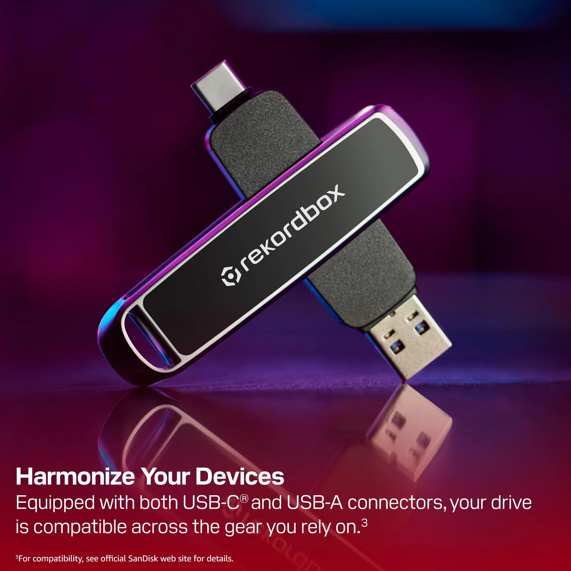 SANDISK DJ Flash-Laufwerk 512 GB (getestet und optimiert für Pioneer DJ & AlphaTheta, Dual Drive mit USB-C/USB-A, bis zu 1.000 MB/s Lesen & 900 MB/s Schreiben, inkl. rekordbox Creative-ABO)
