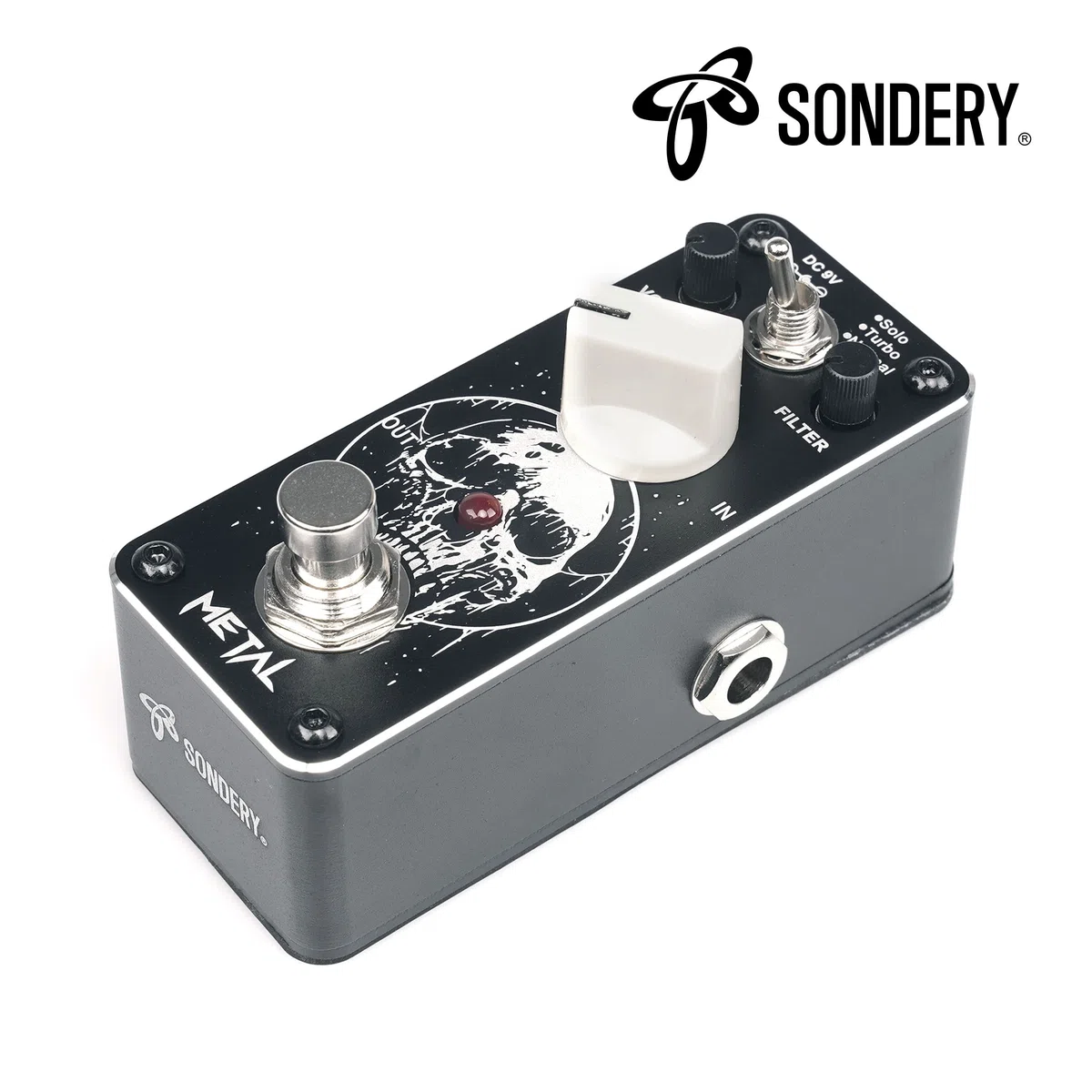 Sondery Metal Distortion Pedal für E-Gitarre, 3 Modi von Solo Turbo und Normal, Mini Effektpedal True Bypass, Art Design Series