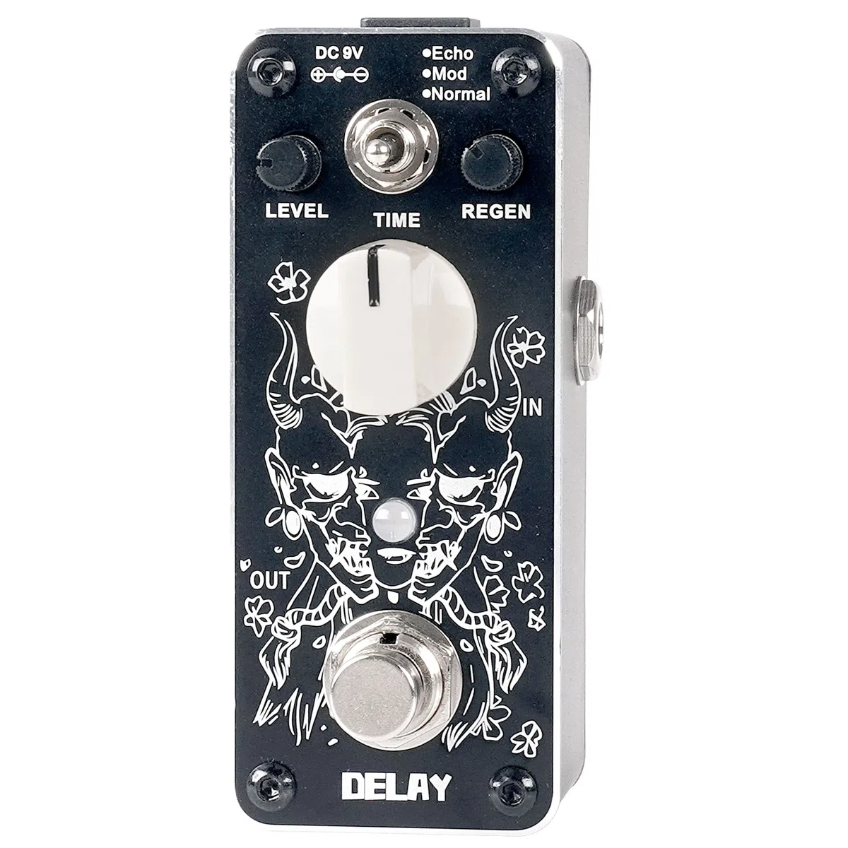 Sondery Digital Delay Gitarren effekt pedal - True Bypass, 3 Modi der Echo-Modulation und Normal - Mini-Größe mit Art-Design auf Aluminium-Hartschale oben und Diamantschliff entlang der Kante