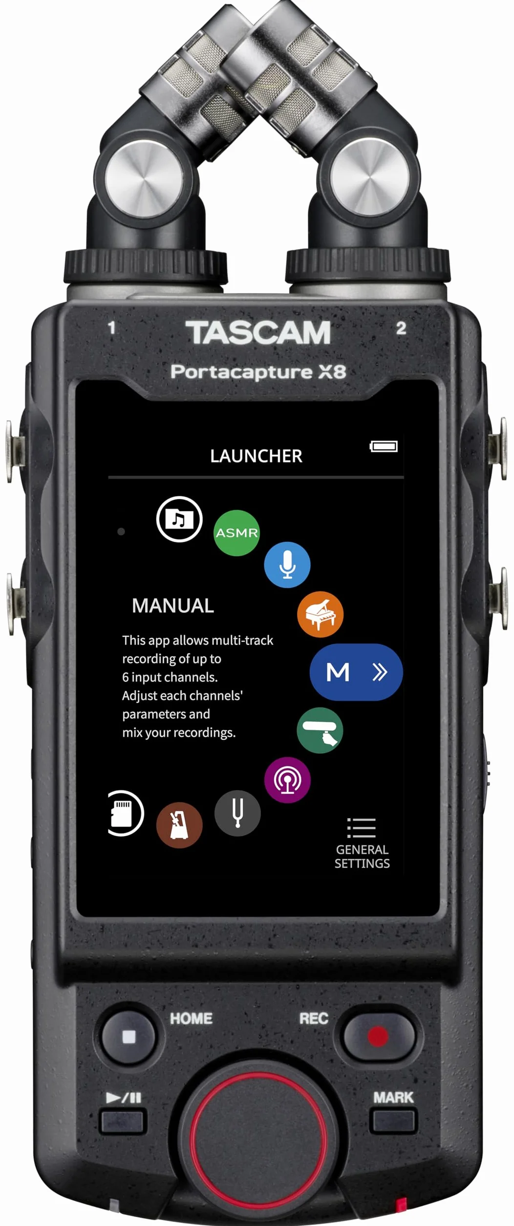 Tascam Portacapture X8 - Portabler 6+2-Spur High-Resolution 32-bit/192-kHz Rekorder, USB2.0, schwarz, portabel