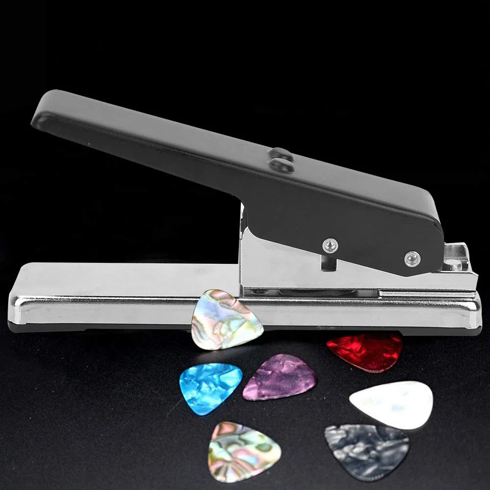 Gitarren-Bass-Plektrum-Pick-Stanzer, Metall-Maker, Robust, Langlebig, für DIY-Gitarren-Pick-Herstellung, Geschenk für -Enthusiasten, Metall + Kunststoff