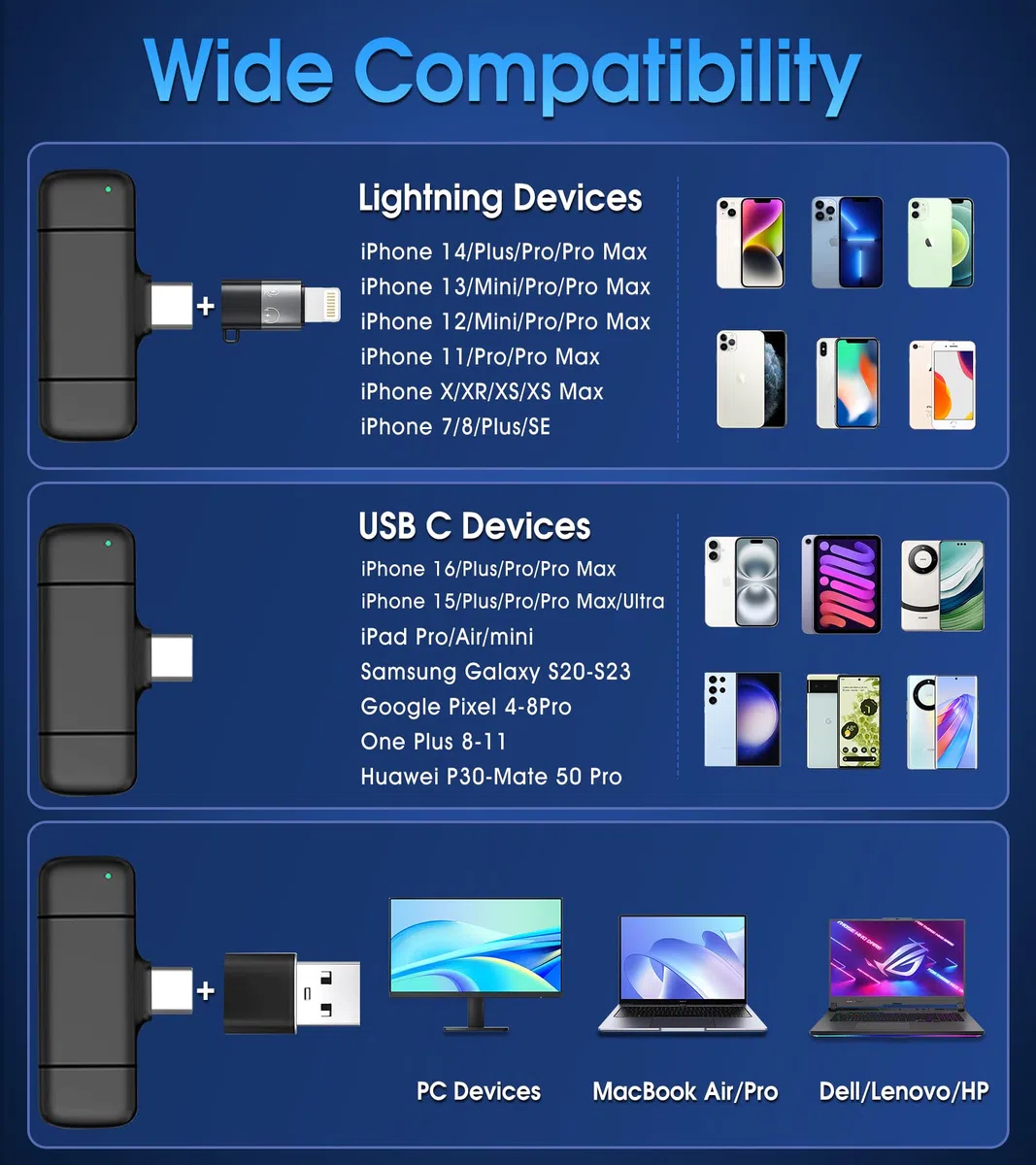 Kabelloses Mikrofon mit Ladehülle für iPhone, iPad, Android, USB-C Lavalier Mikrofon Rauschunterdrückung Ansteckmikrofon für Aufnahmen, YouTube, Facebook, TikTok, Vlog Livestream,Plug and Play