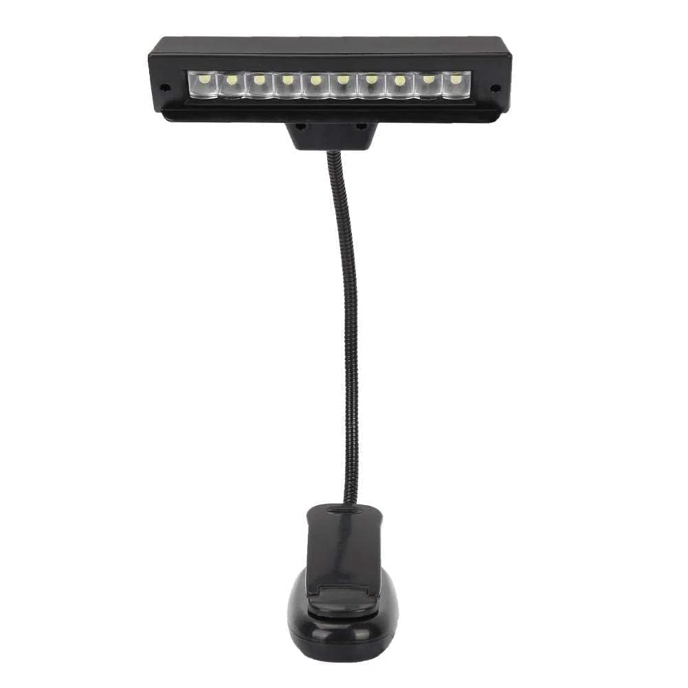 VBESTLIFE Tragbare Notenpultleuchte zum Anstecken von LED Buchbeleuchtungen USB und AAA Batteriebetriebene Leselampe im Bett Voll Einstellbar
