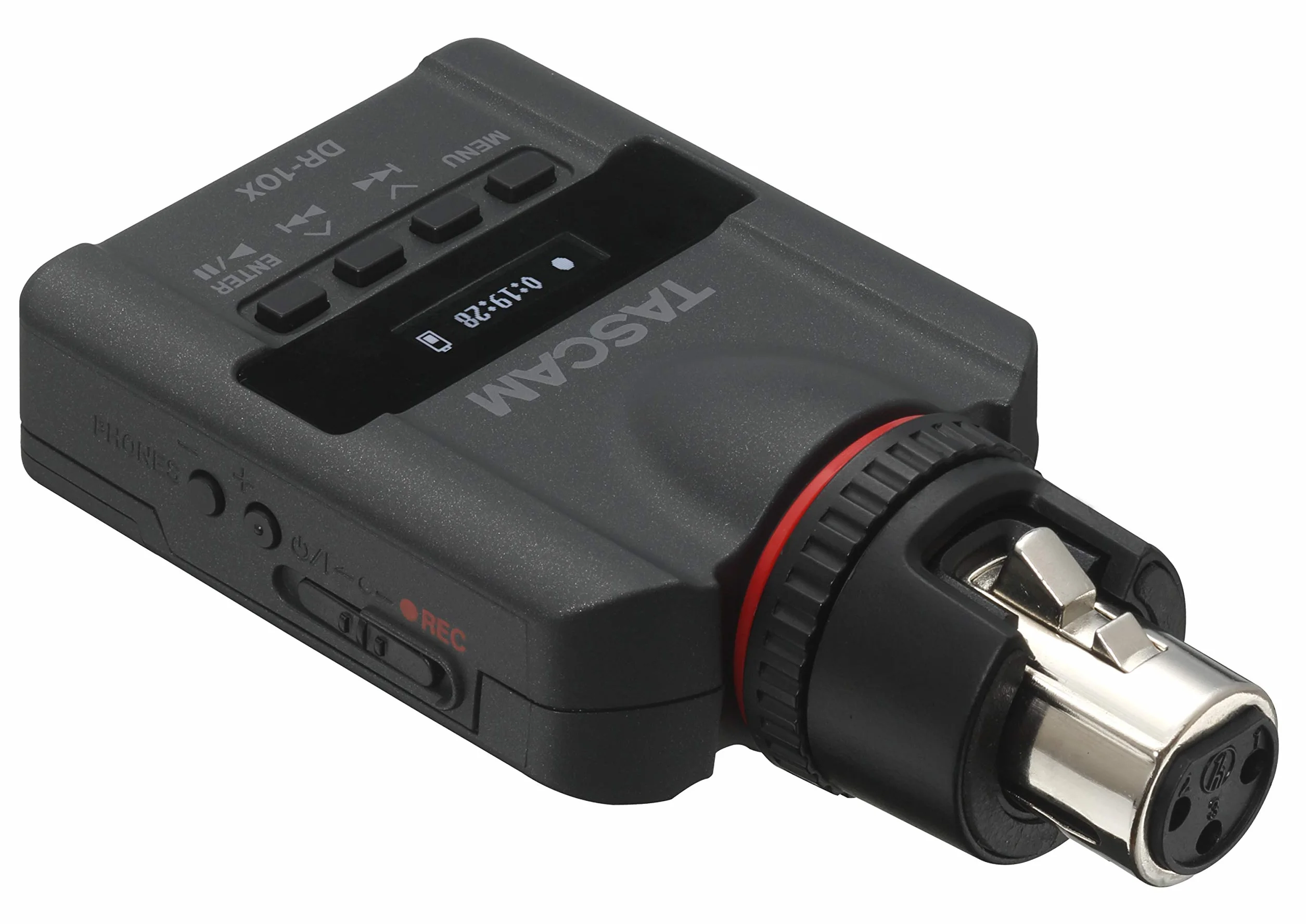 Tascam DR-10X – Audiorecorder zum Aufstecken auf ein Mikrofon, Schwarz