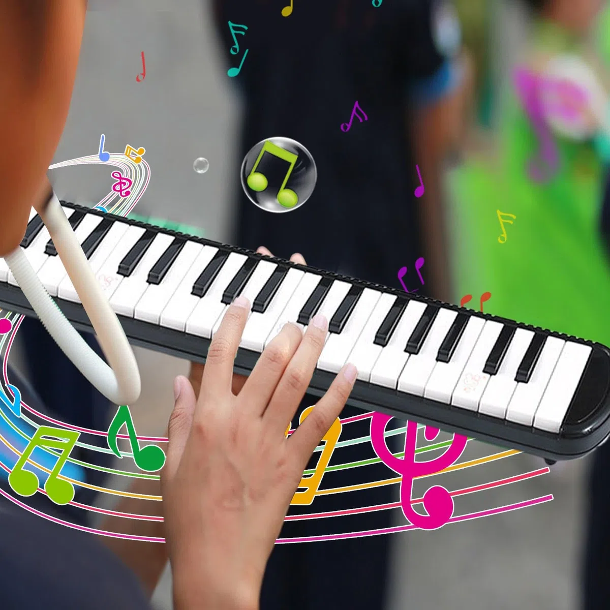 Melodica für Erwachsene, 32 Tasten, mit Mouthpieces, Tragtasche, für Anfänger und Profis