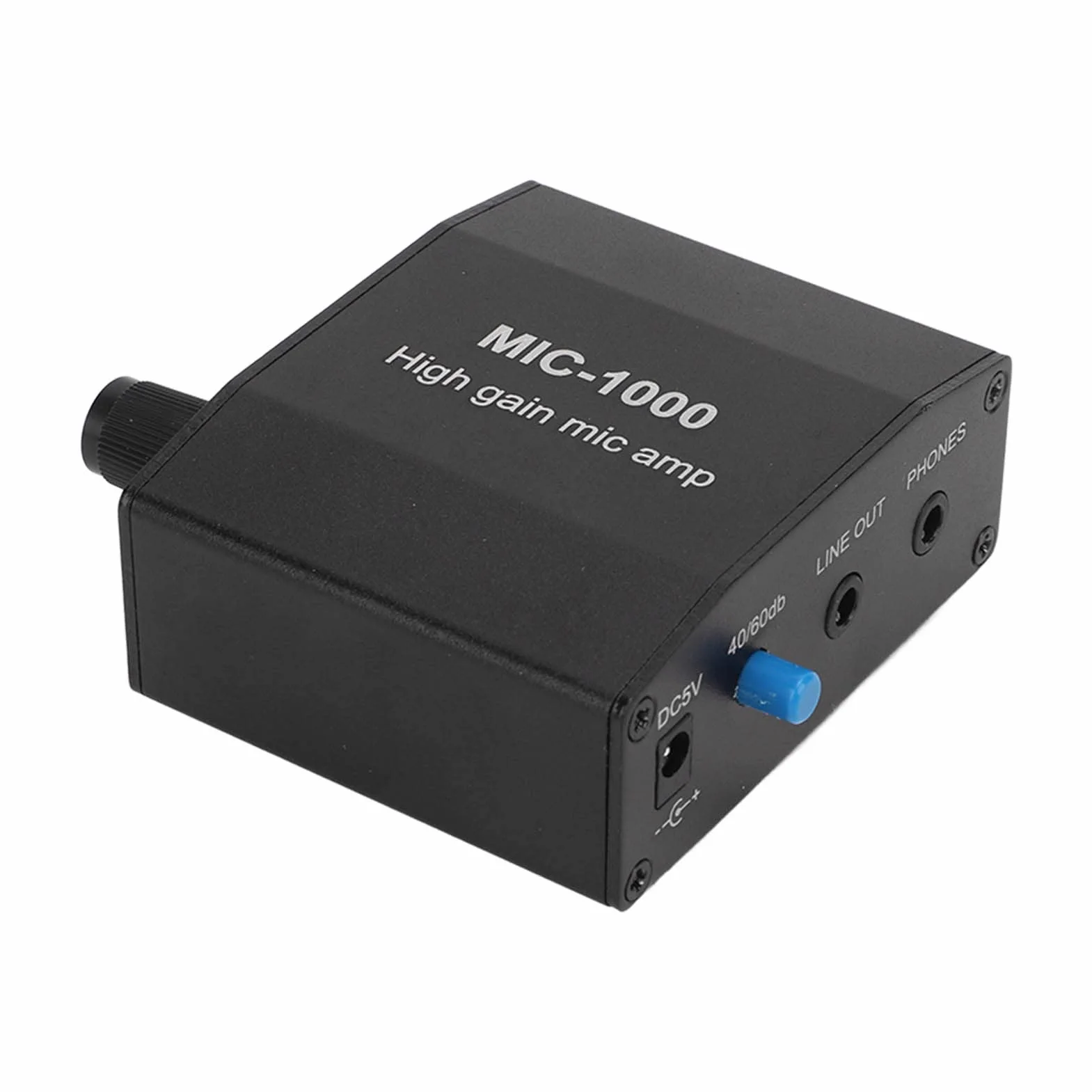 Mikrofonverstärker, Mikrofonvorverstärker, Hohe Verstärkung, 1000-facher Mikrofonverstärker, Vielseitige 3,5-mm-Schnittstelle Für Musiker, Podcaster, Vlogger, Lehrer, Reiseleiter
