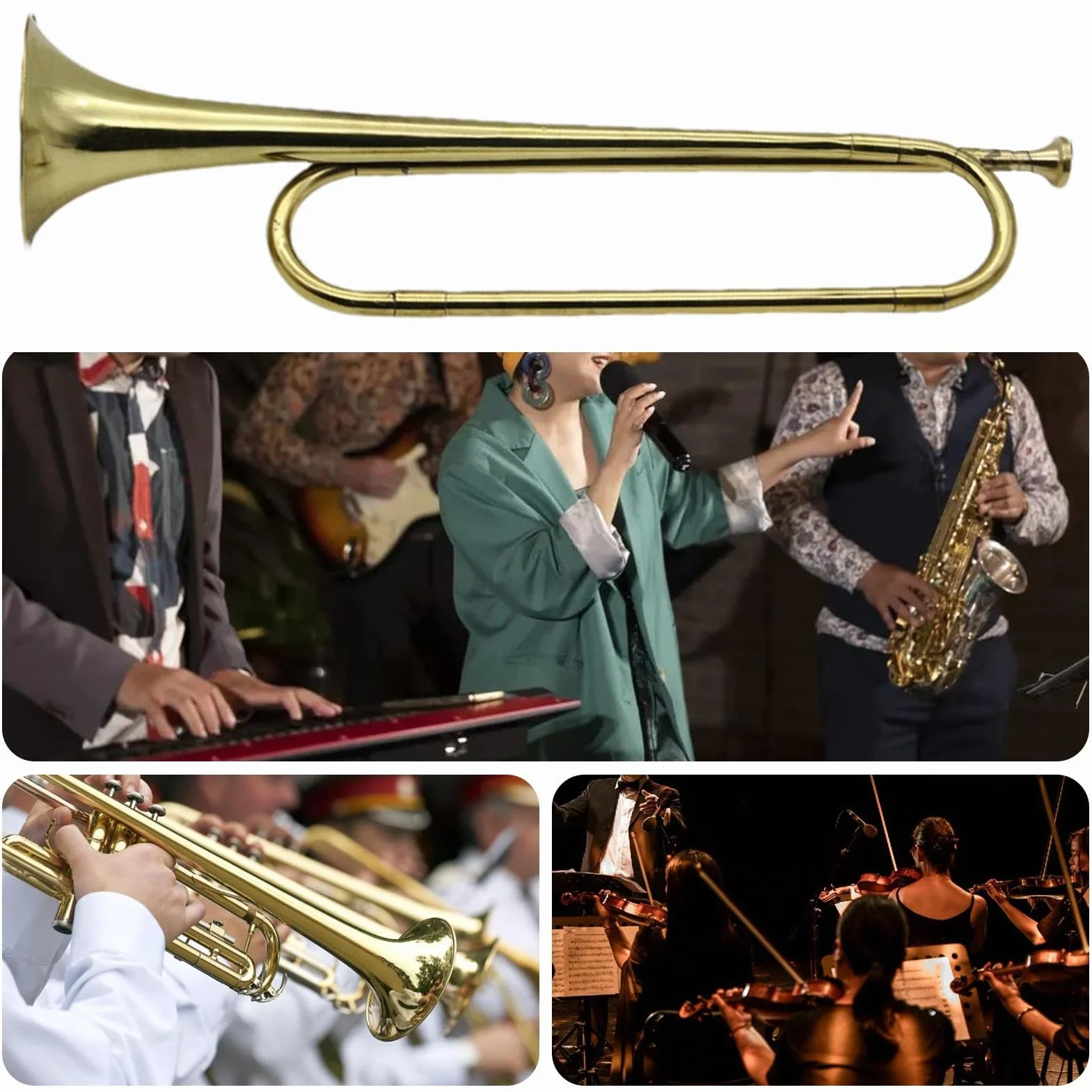 Rittertrompete,Taschentrompete | Tragbares Kavallerie-Trompete,Horn Standard Retro Tragbares Musikinstrument Standard Retro B für