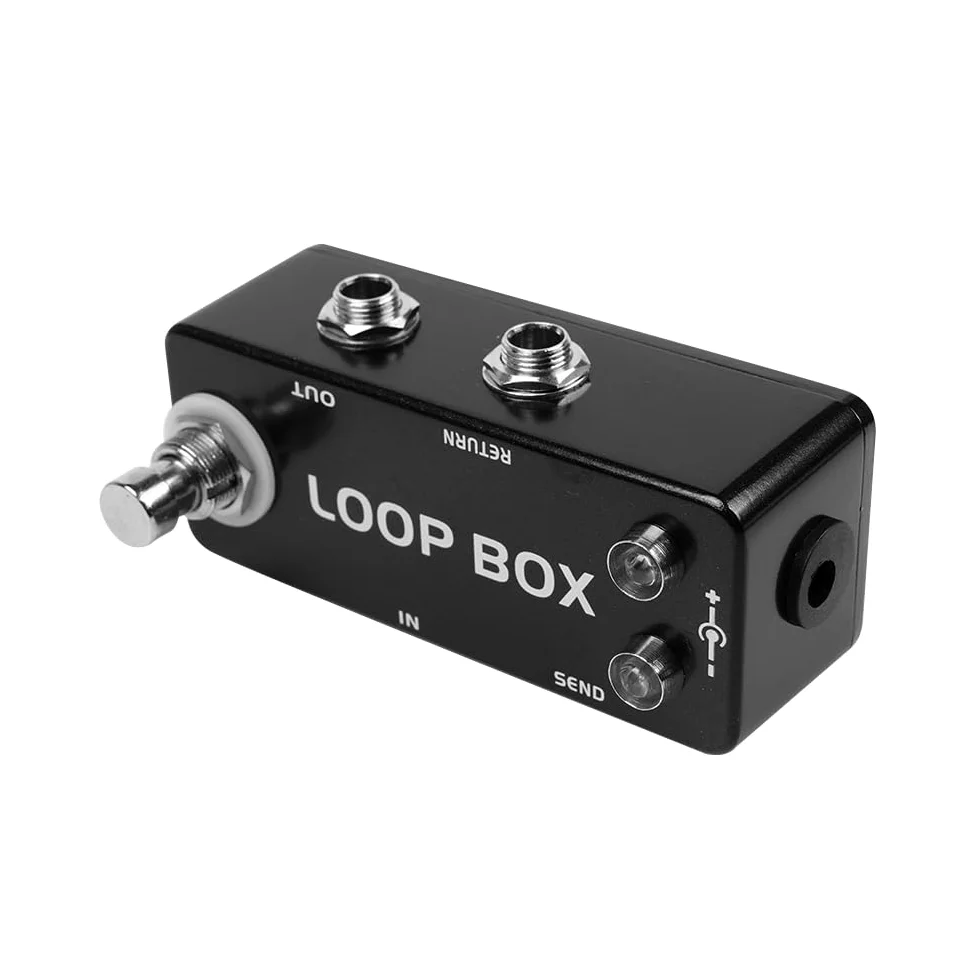 Robuster Mini-Loop-Umschalter aus Metall mit True Bypass für Musikinstrumente. Langlebiger Effekt-Loop-Selektor. Einstellbare Signalführung für Gitarristen und Musiker.