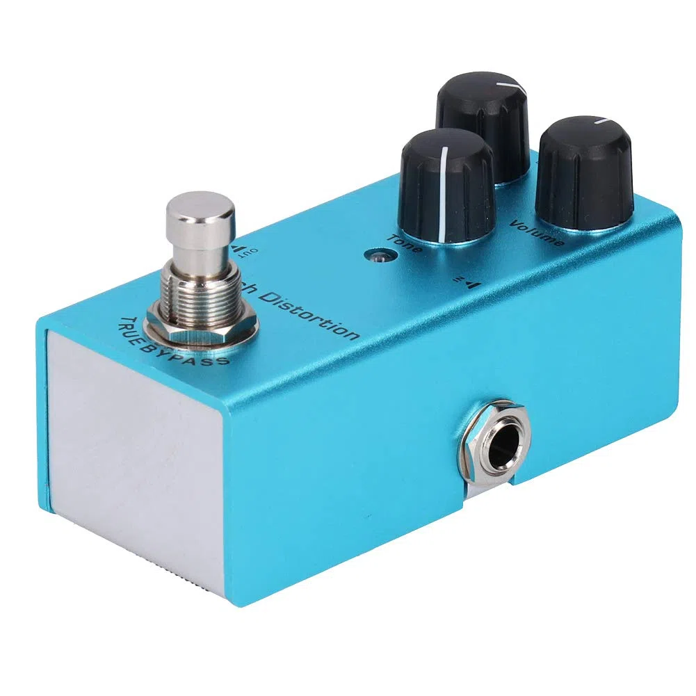 Alomejor E-Gitarren-Effektpedal, Crunch Distortion mit True Bypass, Einstellbarer Tonlautstärke für Klassischen Rock-Sound