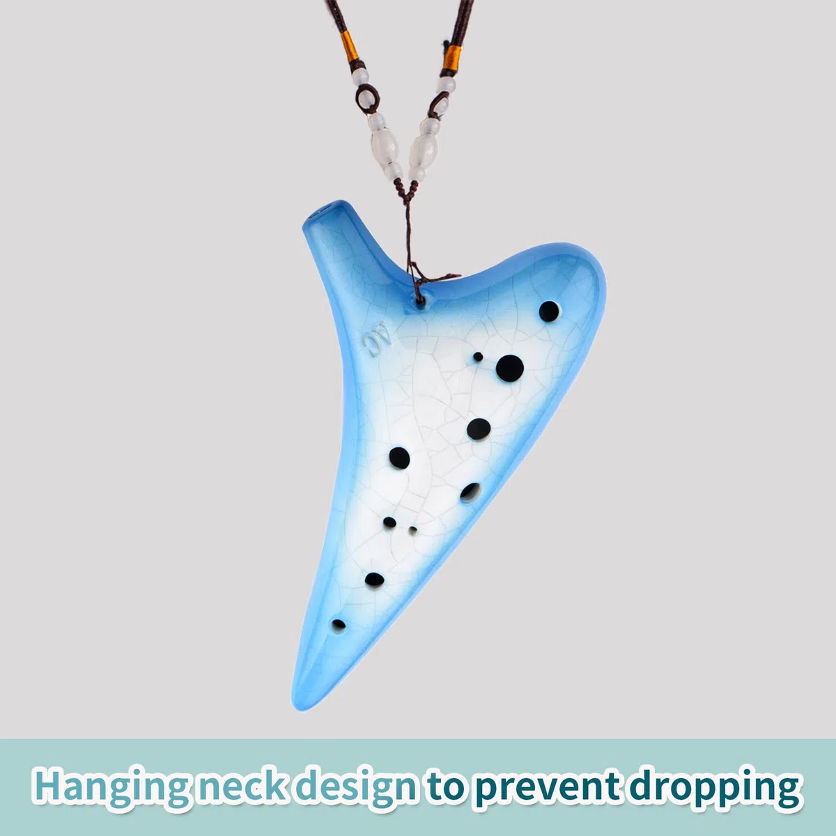 AFE 12 Loch Alto C Okarina Keramik Ocarina mit einer schützenden Tasche und Songbooks Gradient Blue