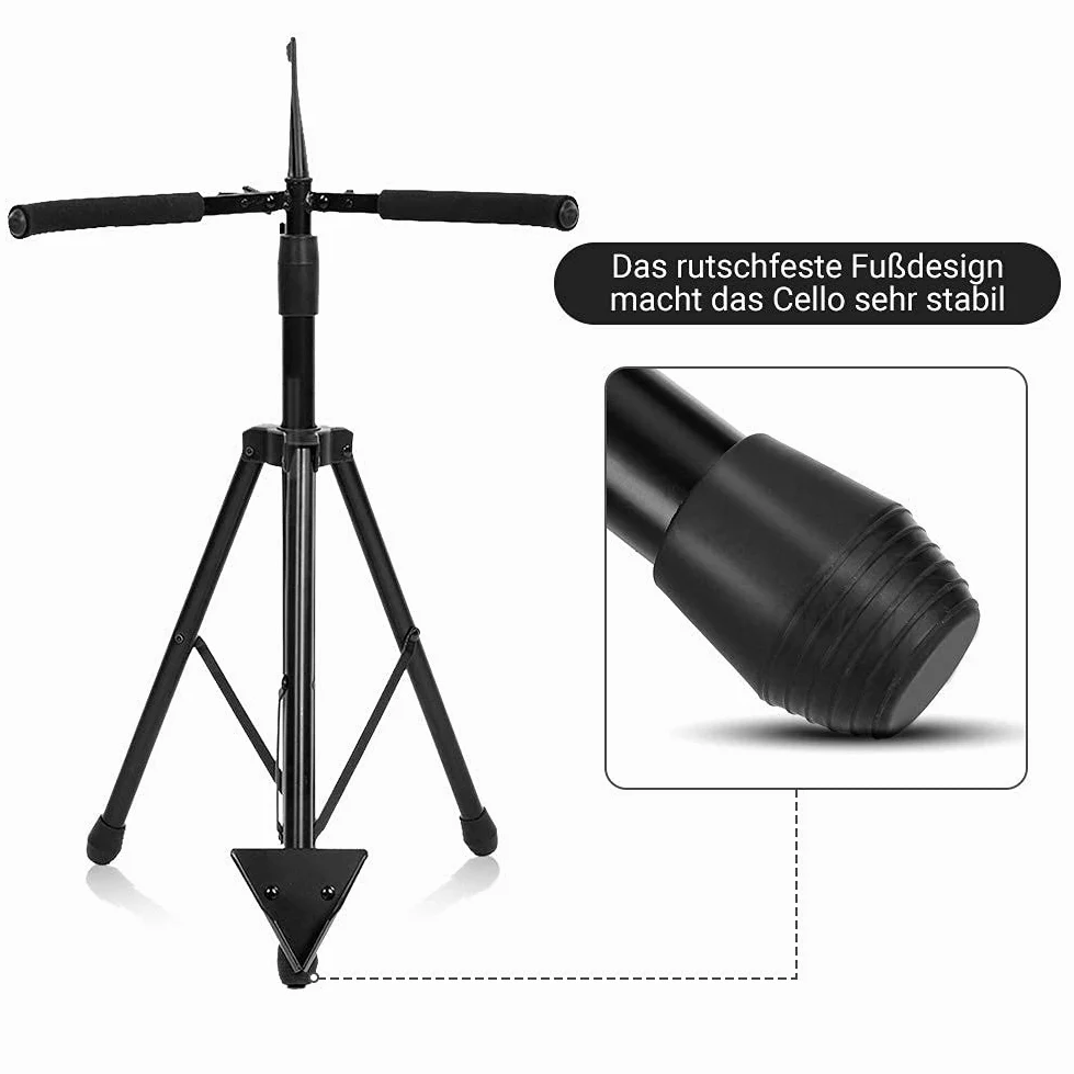 Cocoarm Ständer für Cello / Kontrabass / Instrumentenständer, klappbares Höhenverstellbarer Stativ Metallständer für Gitarre Cello Viola Ukulele Mandoline, Höhenverstellbarer 74~120 cm Stativ