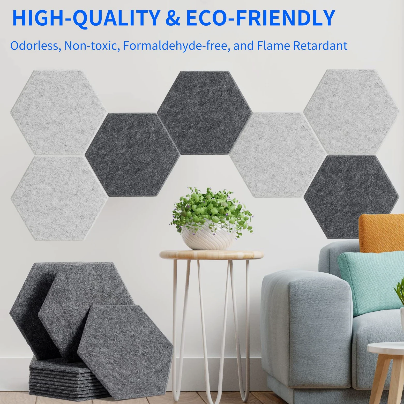 12 Stück Akustik Panel,30x26x1cm Hexagon Akustik Absorber Schallschutzplatten Akustikpaneele Wand für Tonstudio, Büro,Studio und Wanddekoration（Dunkelgrau）
