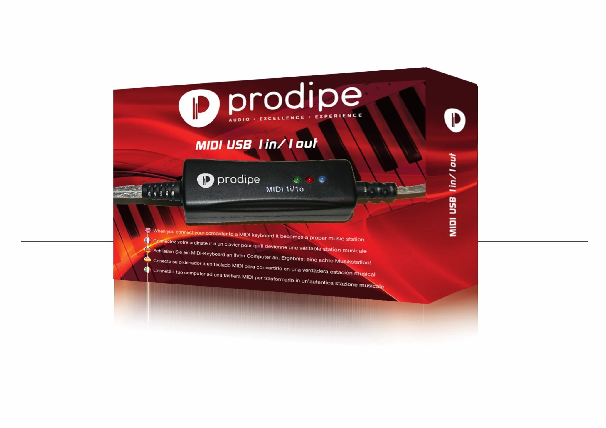 Prodipe P6-5 Midi USB 1i1o professionelles latenzfreies Midi Interface 2m inkl. Prodipe VE