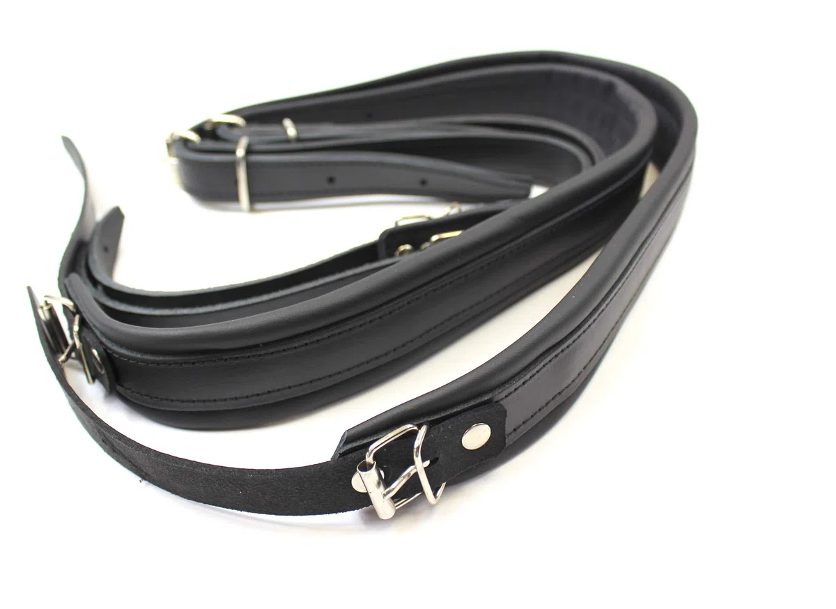 Akkordeon gurt leder 4cm schwarz Schulterriemen 120Bass