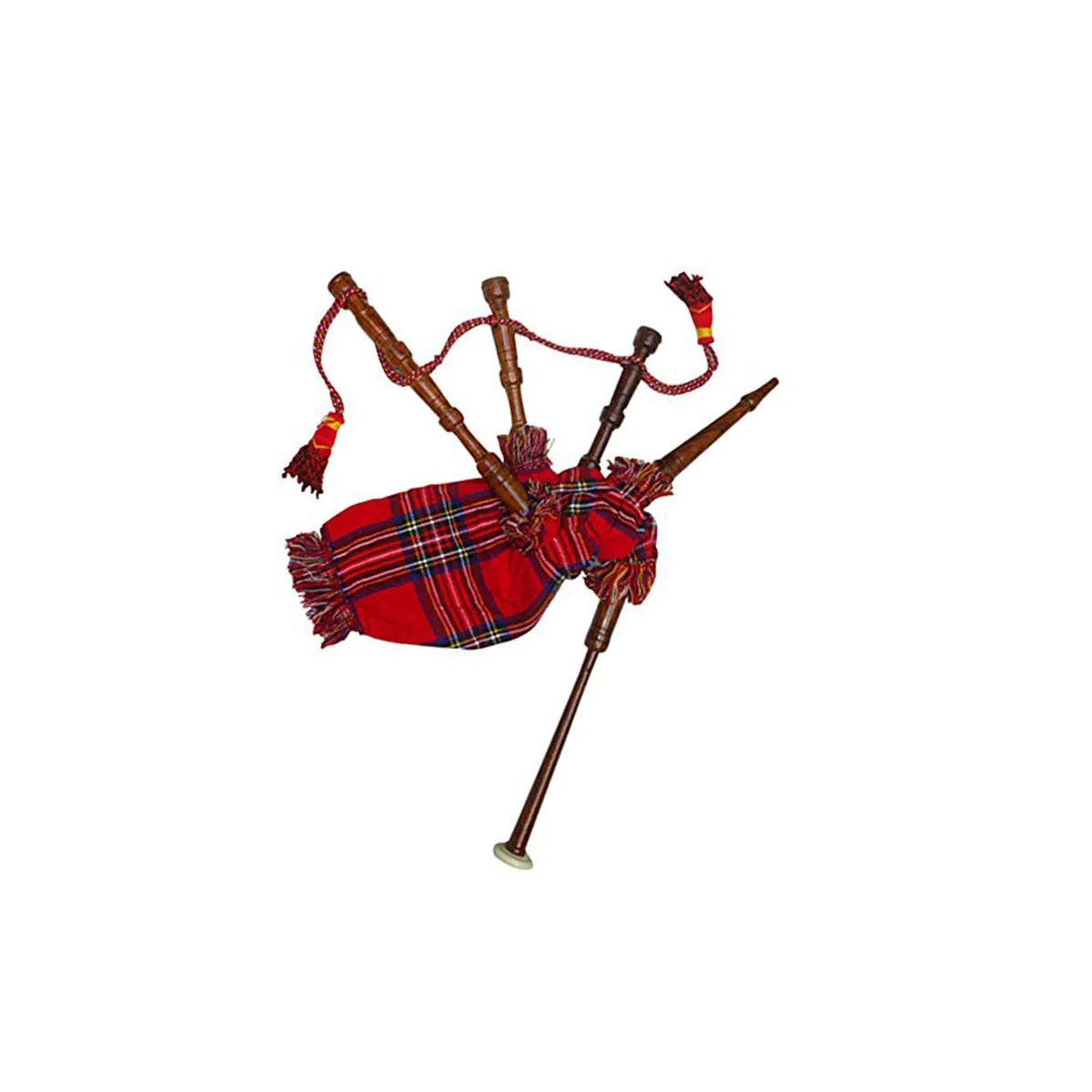 Baby Mini Spielzeug Dudelsack Junior Spielbarer Dudelsack Kinder Dudelsack Vollholz Royal Stewart mit Royal Stewart Schnur