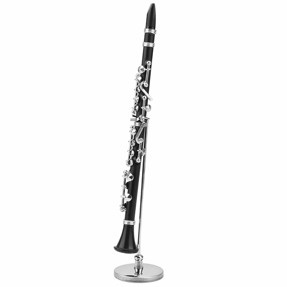 16 Cm Großes Mini-C-ET-Modell, Klarinette, Musikinstrument, Ornamente, Bass-Blasinstrumente, Dekoration, Display, Klarinette, Miniatur-Fälschung, mit Ständer und Etui,
