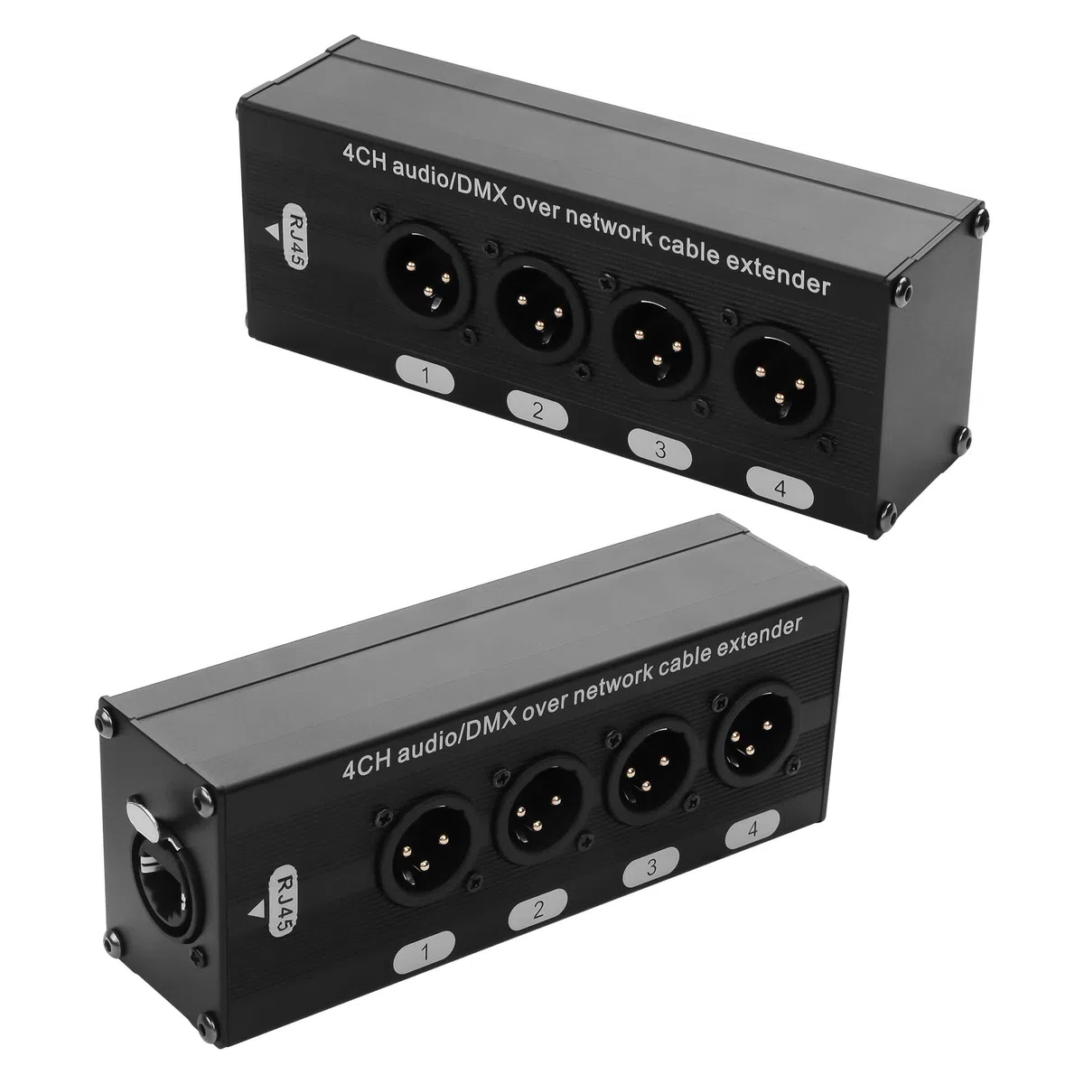 GINTOOYUN 2PCS 4-Kanal DMX XLR zu Ethernet Extender Male zu RJ45 Ethercon Kabel Multi Extender für Bühnenbeleuchtung und Home Recording Studio kompatibel