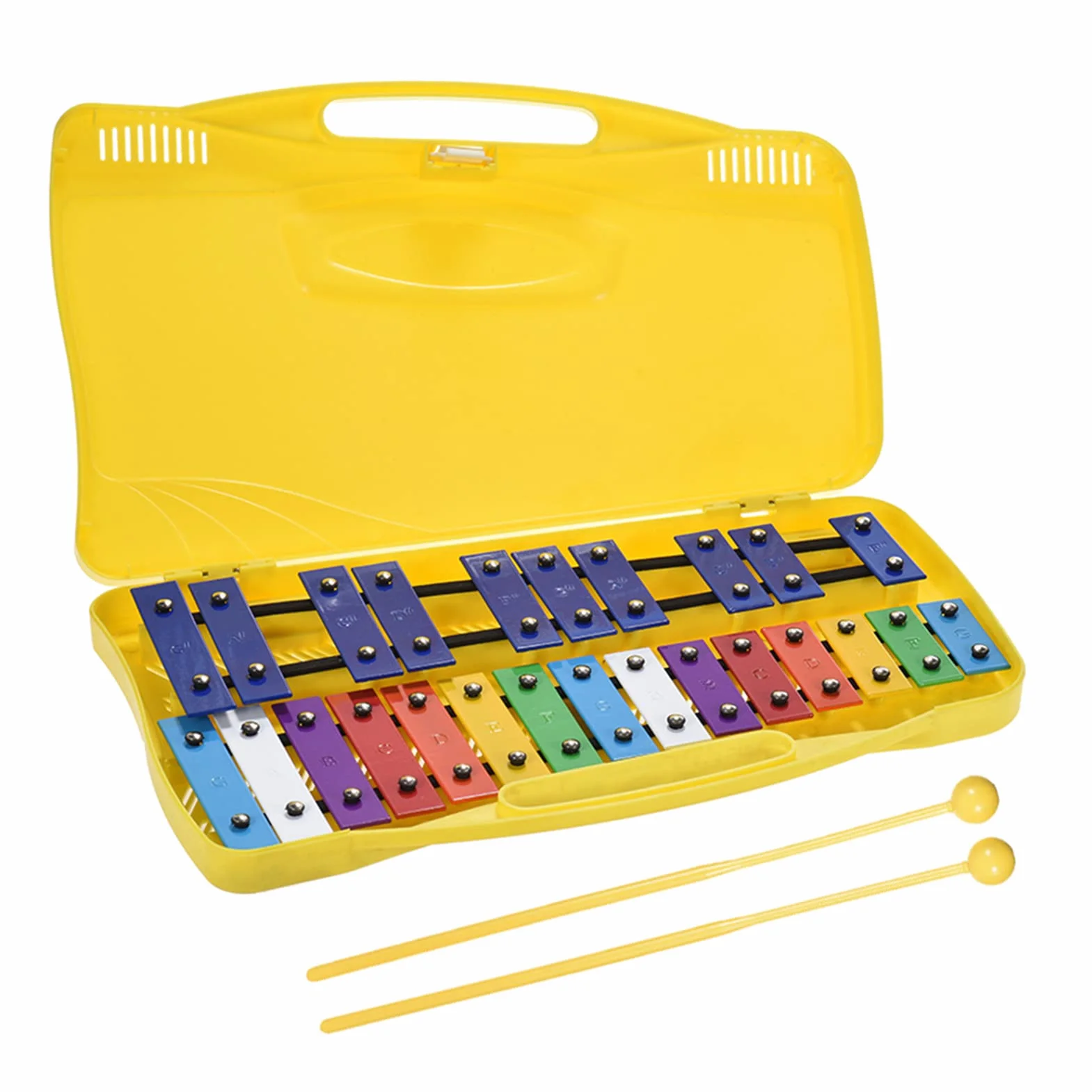 Btuty 25-Ton Glockenspiel Xylophon, G–G Tonumfang, Präzise Gestimmte Metallklangplatten, Schulinstrument für Anfänger & Jugendliche, inkl. Tragetasche und 2 Schlägel
