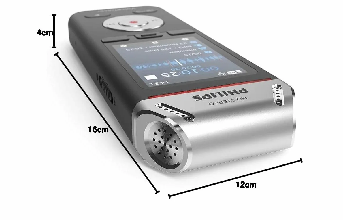 Philips VoiceTracer DVT2110 digitales Diktiergerät Audiorecorder Aufnahmegerät für Notizen 2 High-Fidelity, Mikrofone, 8GB
