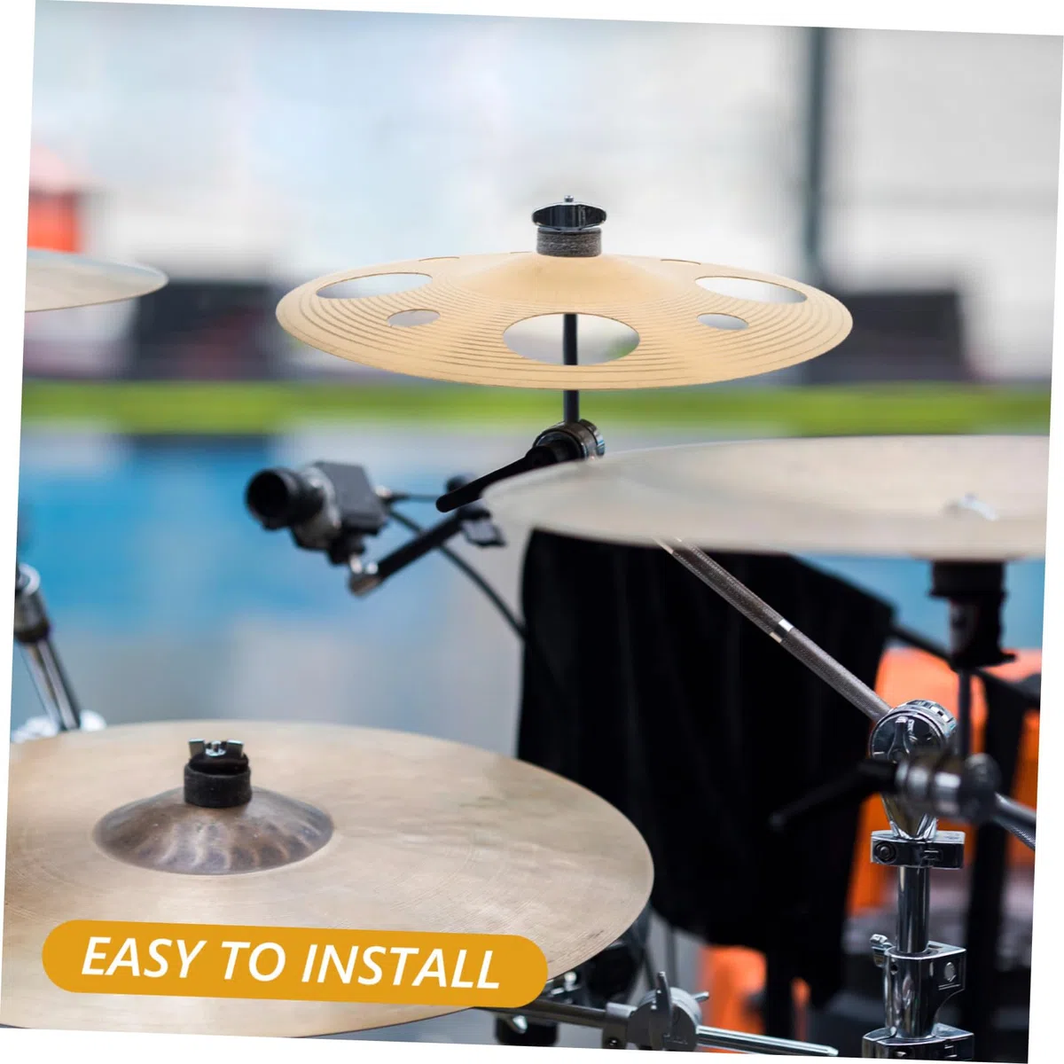 TOPBATHY Trommelbecken Mit Loch 9 Zoll Goldenes Effektbecken Aus Legierung Für Percussion Splash-Becken Mit Wasserklang Leichtes Handbecken Für Bühne Musikunterricht Und Outdoor