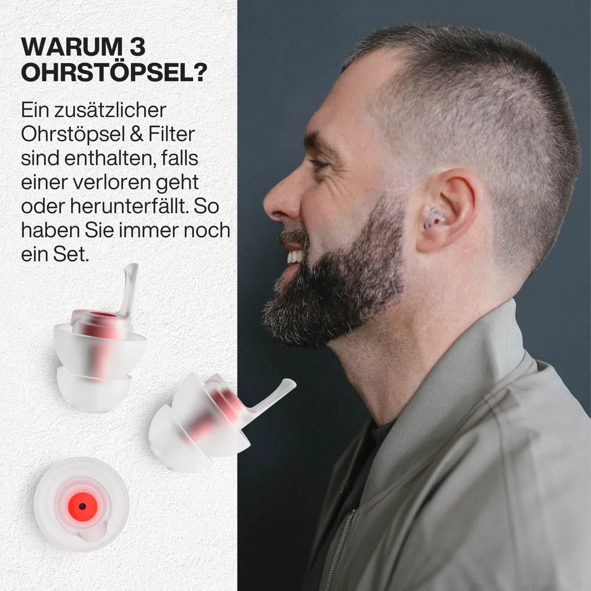EarPeace Gehörschutz Konzert - Gehörschutzstöpsel für Festivals und Laute Veranstaltungsorte - Ohrstöpsel Musik - 3 Stufen der Geräuschminderung - Gehörschutz für Geräuschminderung um bis zu 26 dB