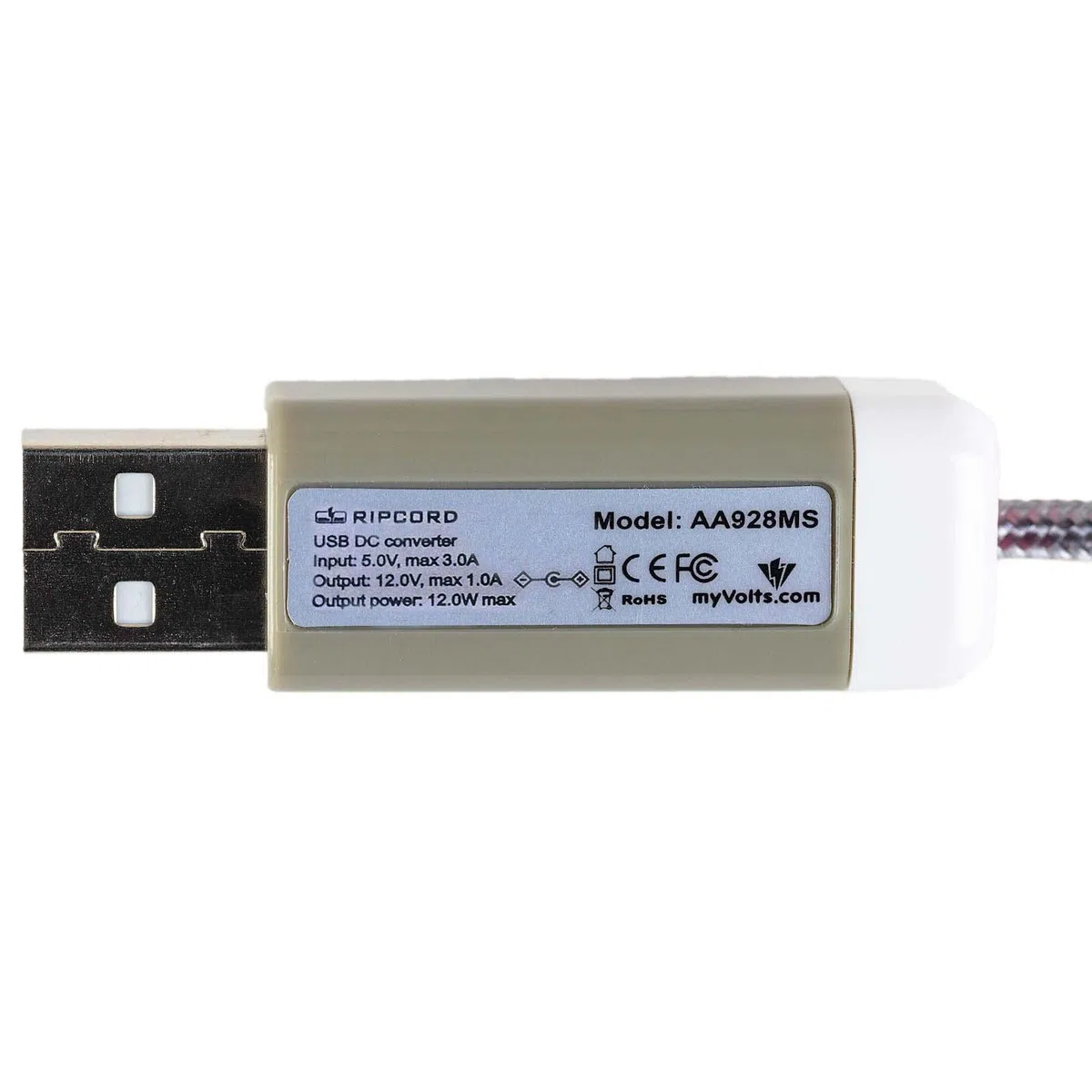 myVolts Ripcord-USB-Ladekabel mit 12V DC Ausgangsstecker kompatibel mit Korg WaveState Synthesizer