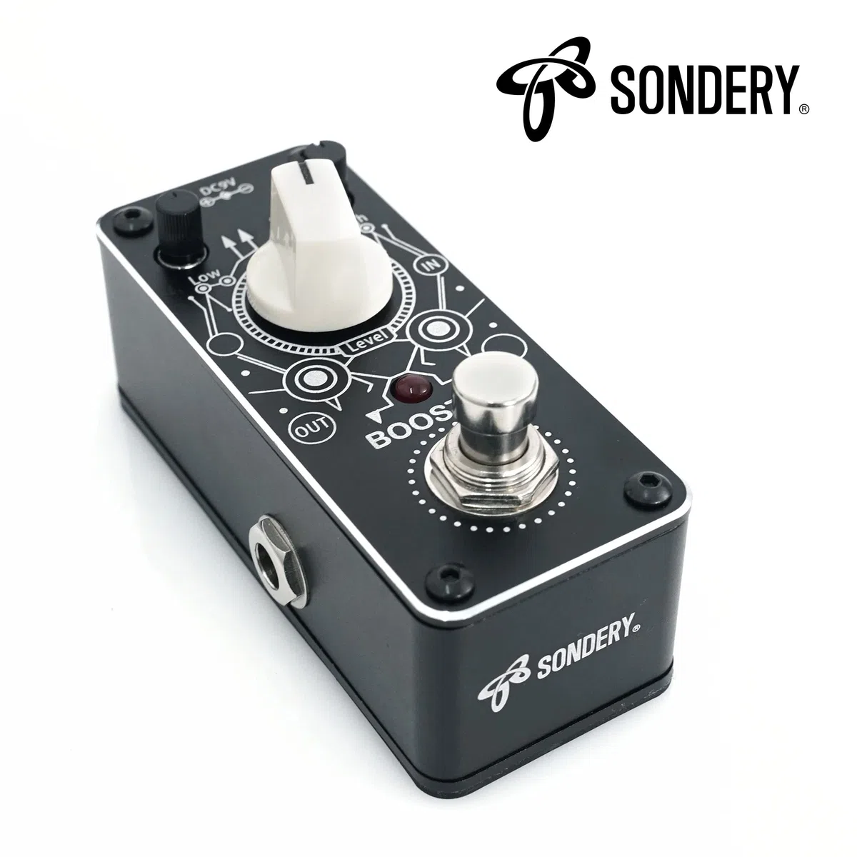 Sondery Booster Gitarren effektpedal, boost pedal True Bypass, mehr oder weniger 14dB Wechsel für Frequenzen unter 250Hz oder höher 1KHz
