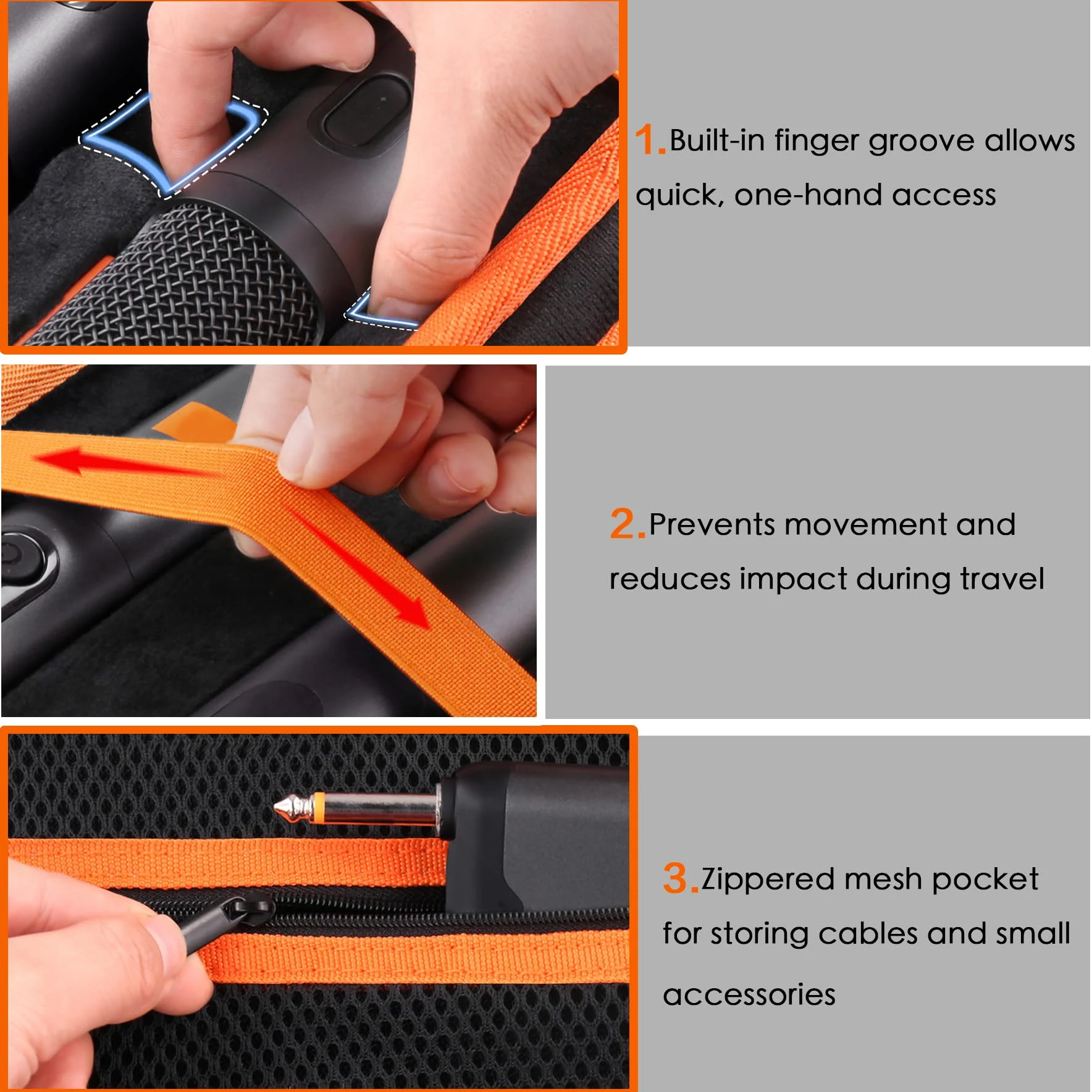 co2CREA Harte Eva Reisetasche Kompatibel mit JBL PartyBox Wireless Mic 2X Digital Wireless Mikrofone, Doppel-Mikrofon Schutzhülle für kabellose JBL Karaoke Mikrofone, nur Tasche ohne Mikrofon