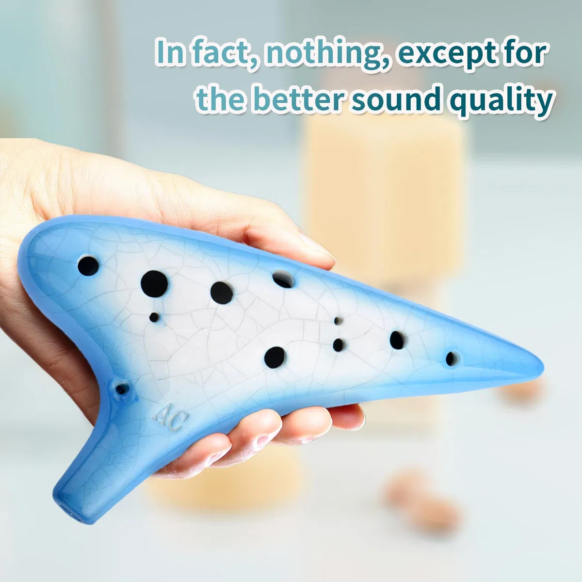 AFE 12 Loch Alto C Okarina Keramik Ocarina mit einer schützenden Tasche und Songbooks Gradient Blue
