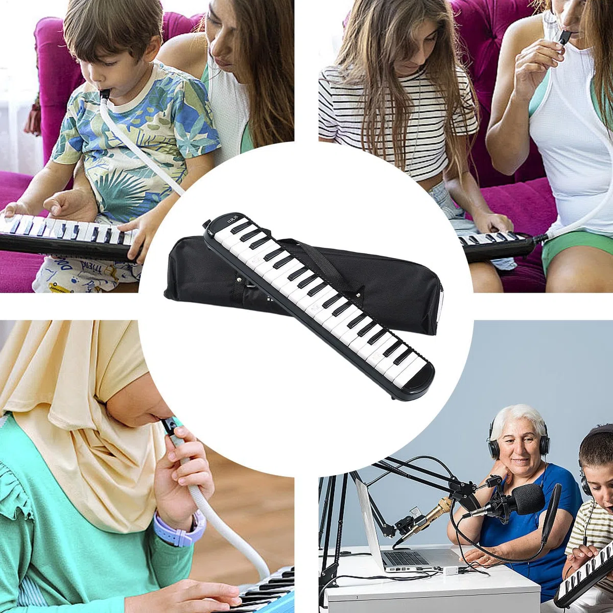 Melodica für Erwachsene, 32 Tasten, mit Mouthpieces, Tragtasche, für Anfänger und Profis