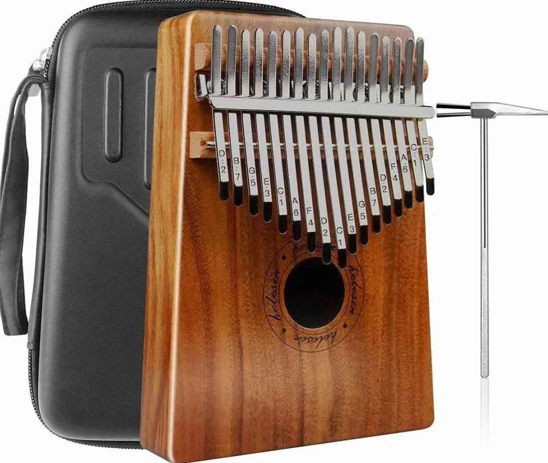 Kalimba 17 Schlüssel, Daumenklavier Kalimba Thumb Piano Finger Solide Instrument mit Wasserdichte Schutzbox, Professionelle Thumb Piano für Kinder, Erwachsene und Musikliebhaber