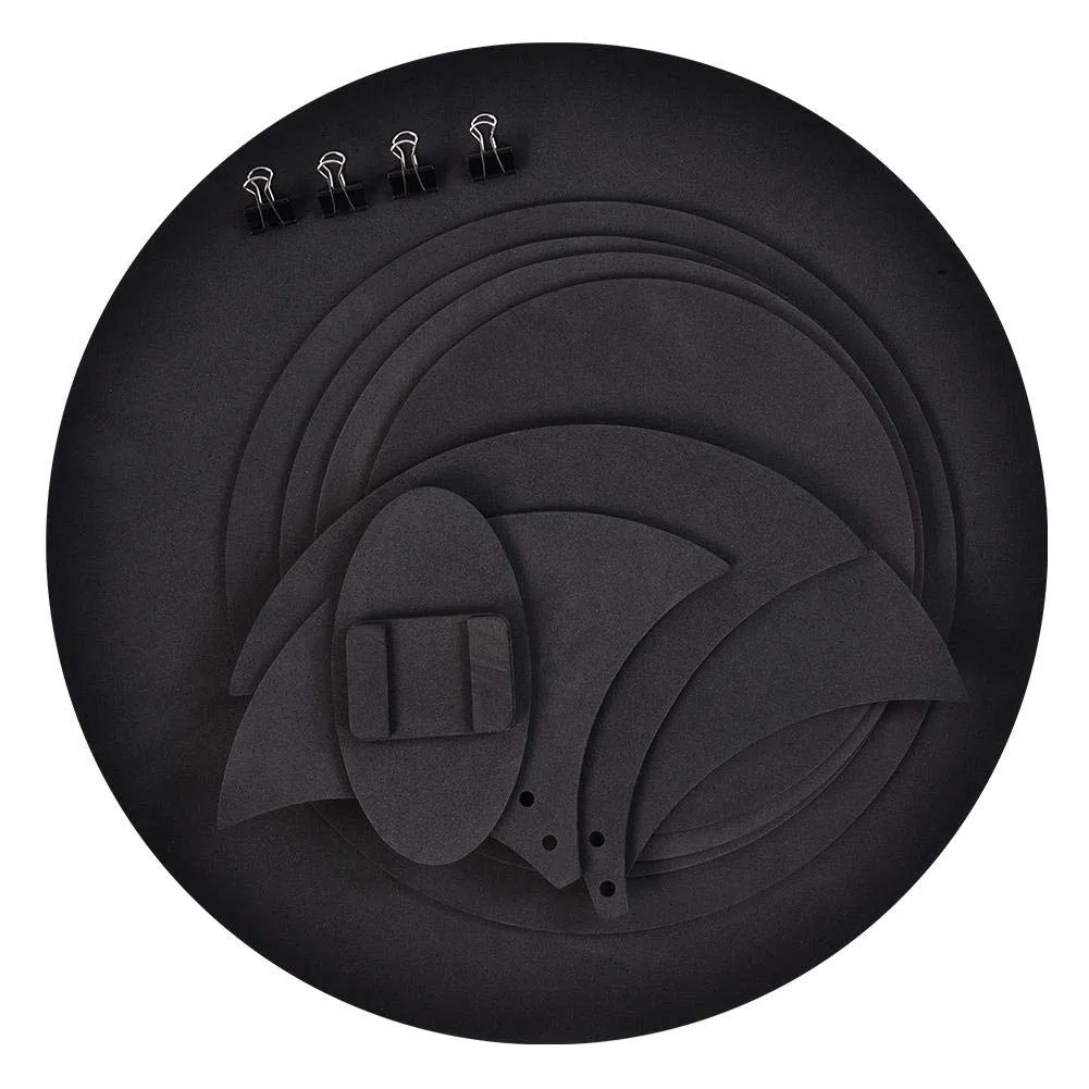 Set von 10 Stück Dämpfer für Schlagzeug, Trommel-Dämpfer für Training, Übungssordine für das Üben, für Trommeln und Snare-Trommeln, reduzieren den Klang, Farbe schwarz